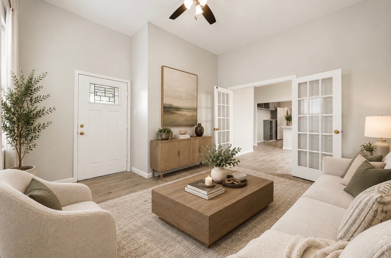 1815 South Street, Houston, TX 77009 Virtually Staged Living Room