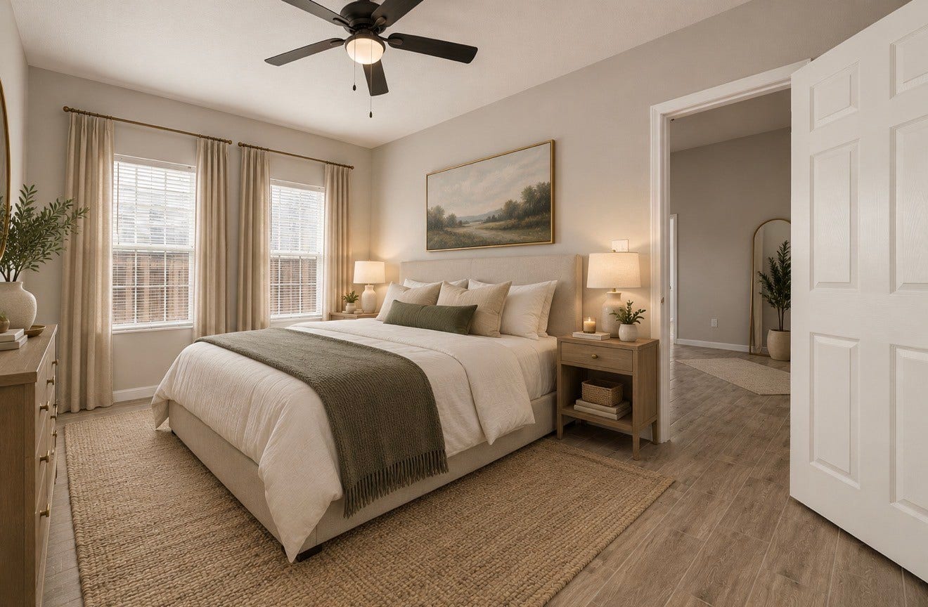 1815 South Street, Houston, TX 77009 Virtually Staged Bedroom