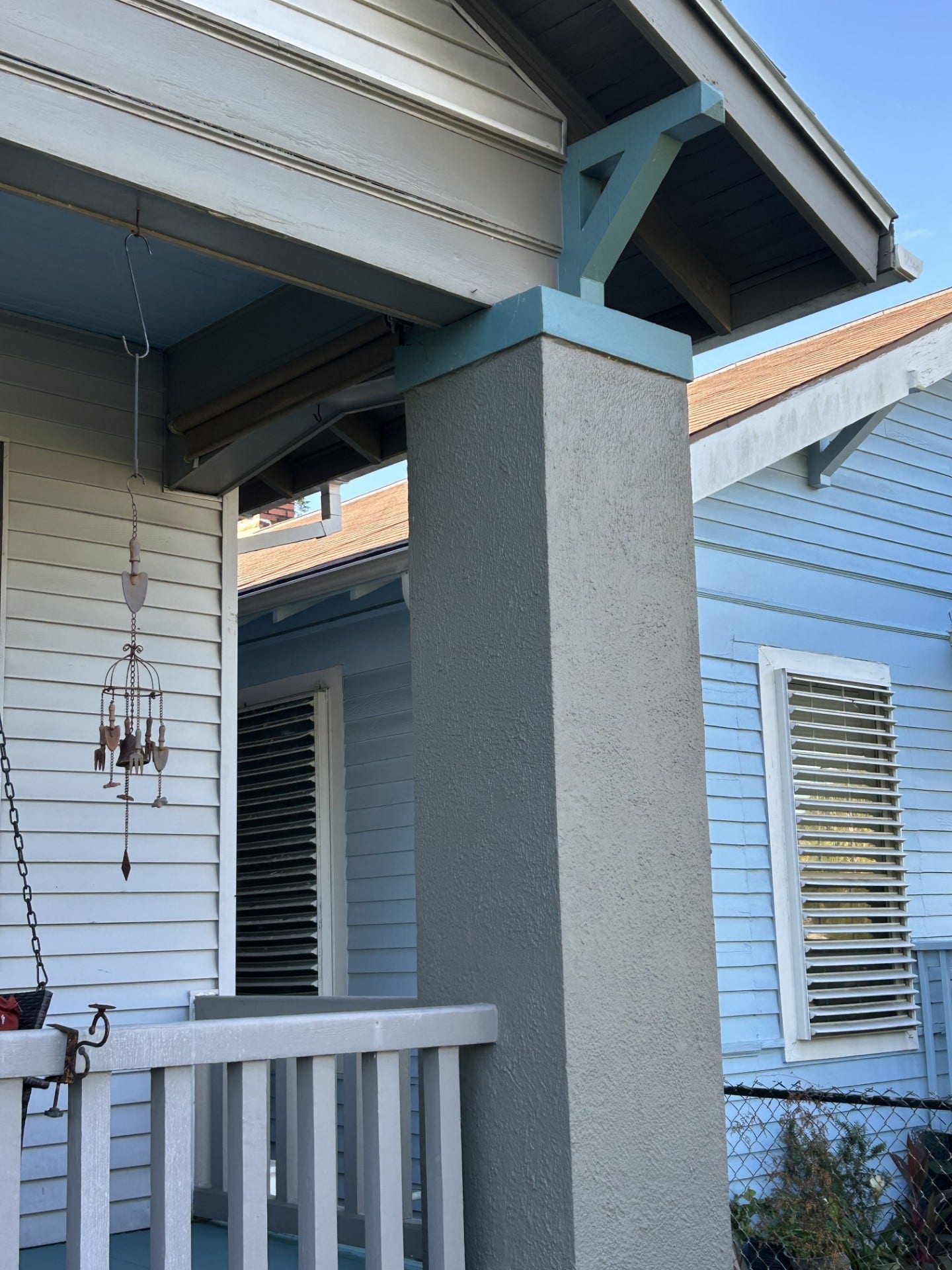 3911 Bernardo De Galvez Avenue, Galveston, TX 77550 Craftsman-style front brackets.