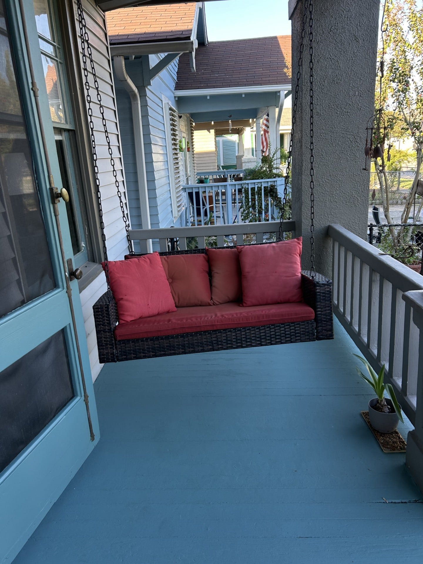 3911 Bernardo De Galvez Avenue, Galveston, TX 77550 Porch swing.