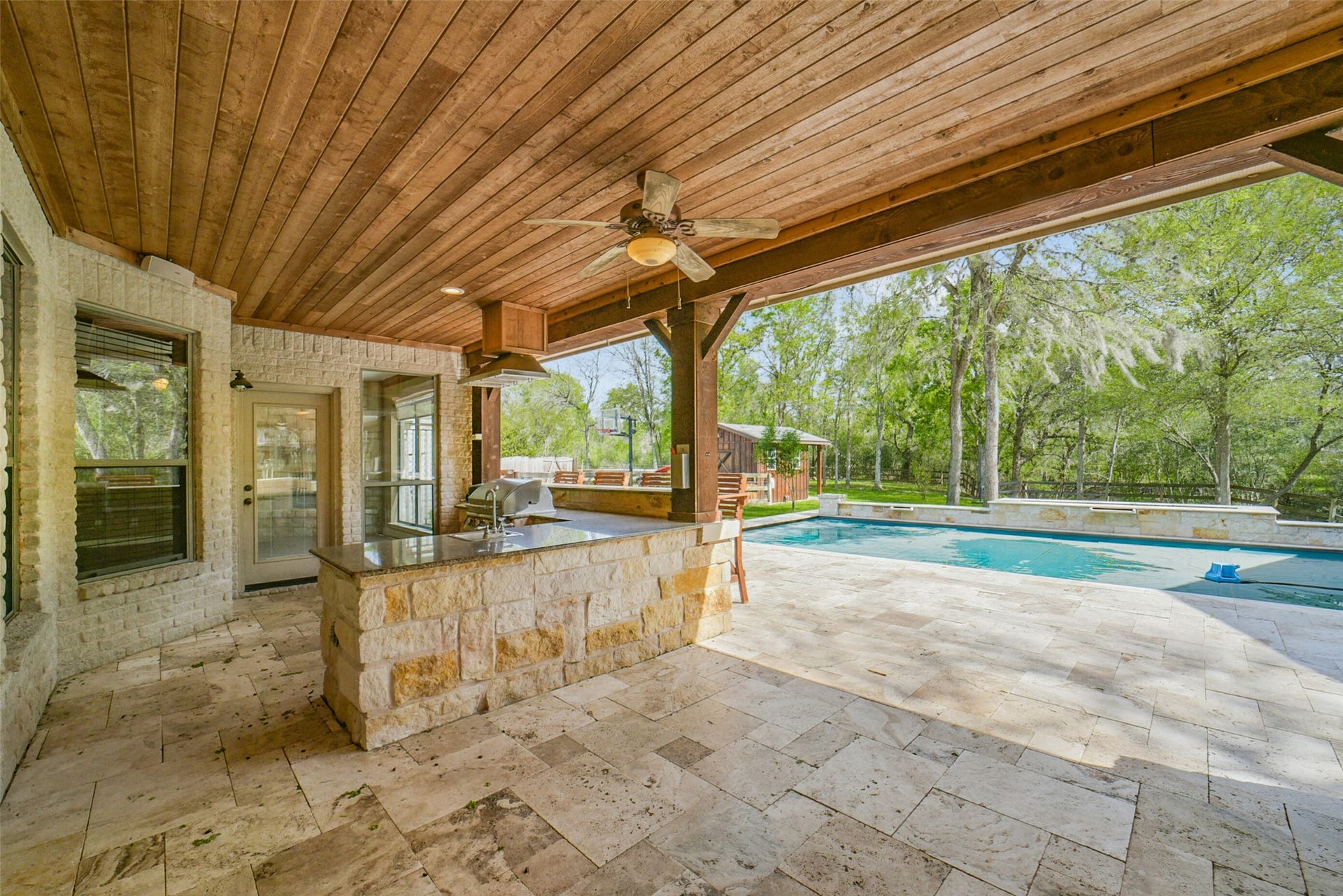 3522 Wellspring Lake Drive, Fulshear, TX 77441 Covered in Travertine Flooring and what can we say about this view...Just Take it in! Ahhhhhh.....