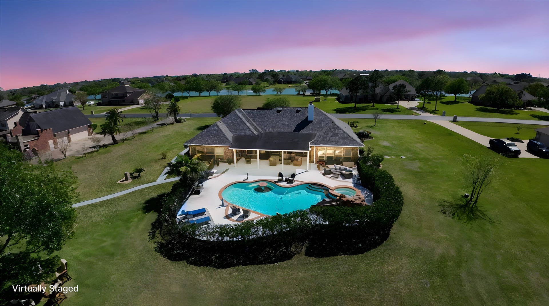 143 Lago Circle Drive N, Santa Fe, TX 77517 Beautiful aerial view of home!