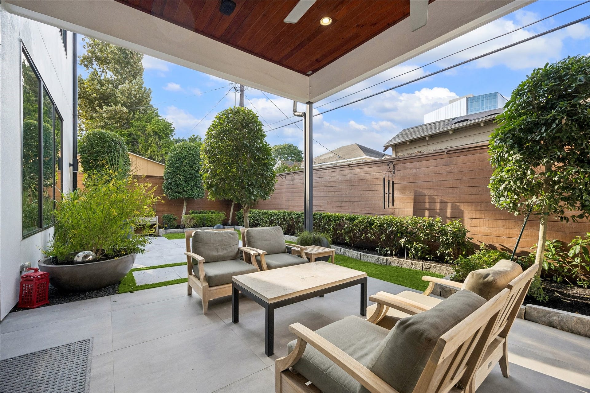 A beautifully crafted outdoor space ideal for relaxation and entertaining.