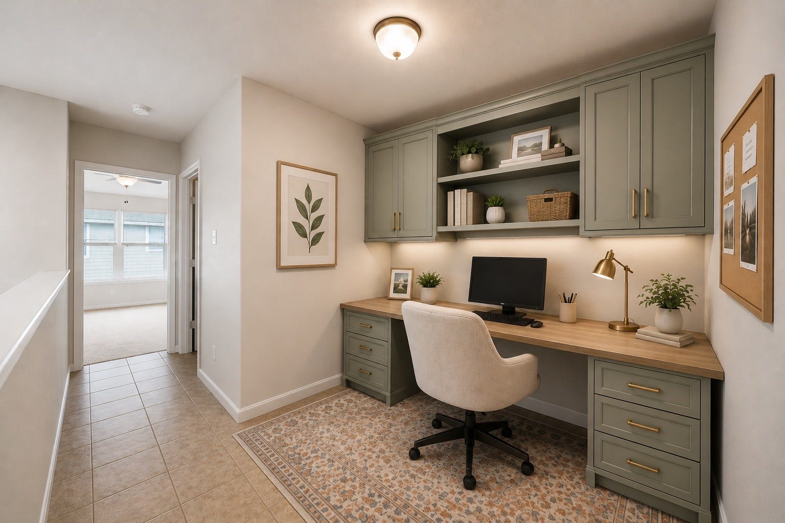 6051 Yorkglen Manor Lane, Houston, TX 77084 *Virtual rendering of flex space with built-in desk and cabinets