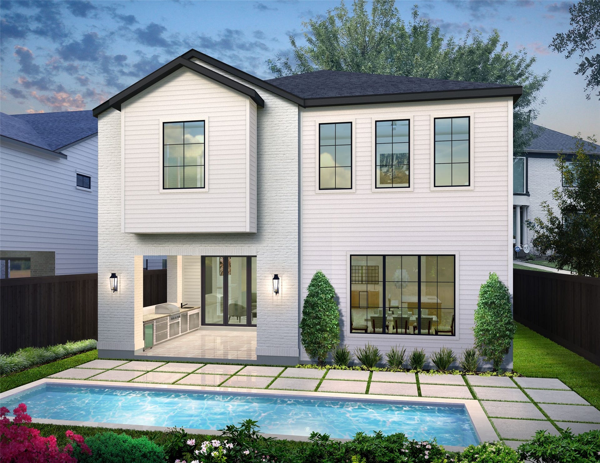 2341 Wroxton Road, Houston, TX 77005 Rear Rendering