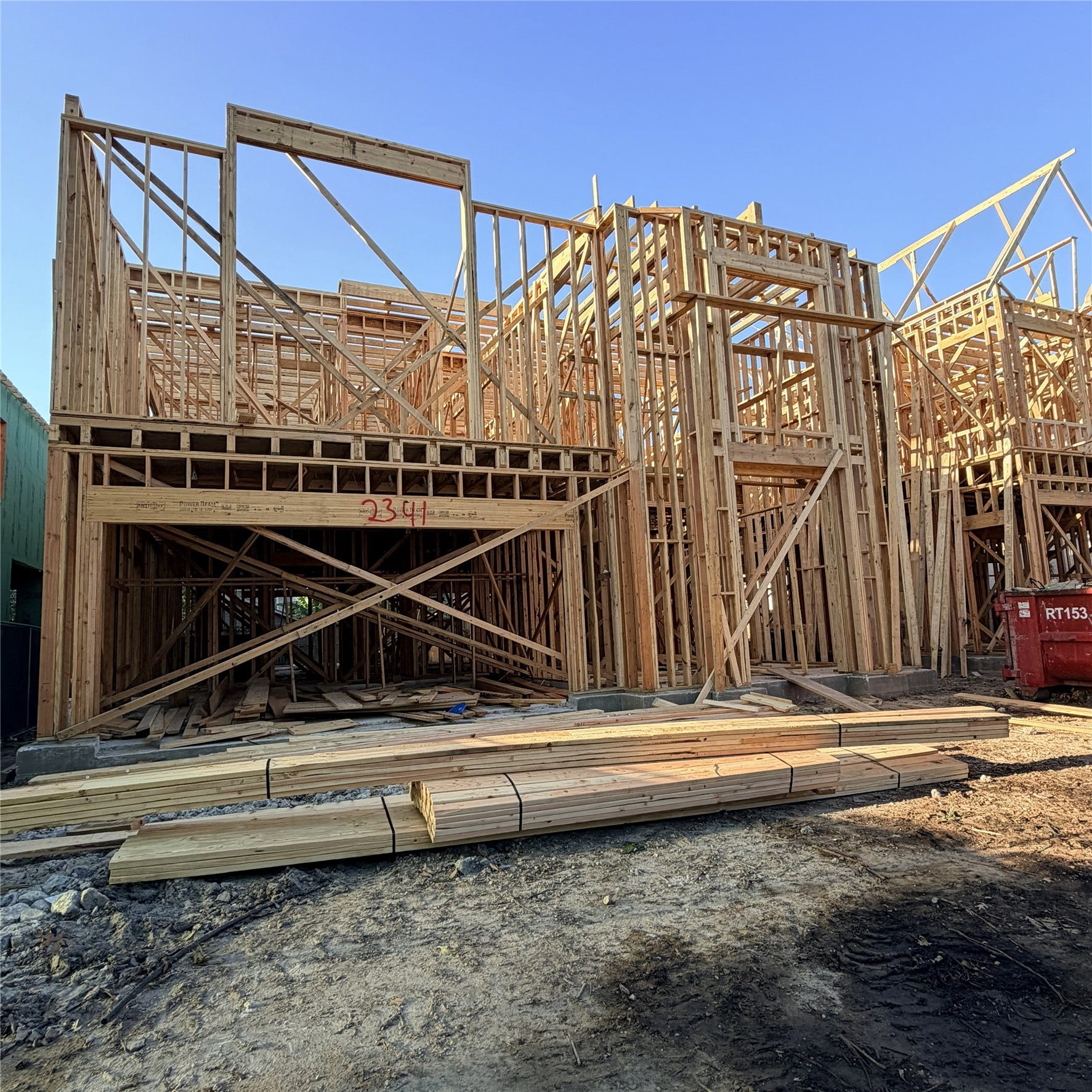 2341 Wroxton Road, Houston, TX 77005 Framing Stage - Progress Photo