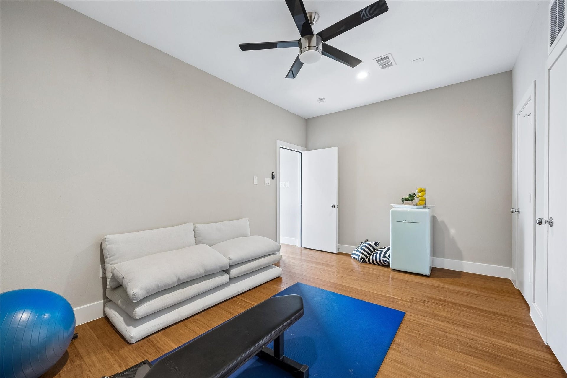 This bonus room is ready to become whatever your lifestyle needs most, whether that is a quiet work from home space, home gym, or a dedicated space for crafts or hobbies. Warm wood flooring, clean finishes, and a convenient upper-level location make it both practical and easy to enjoy.