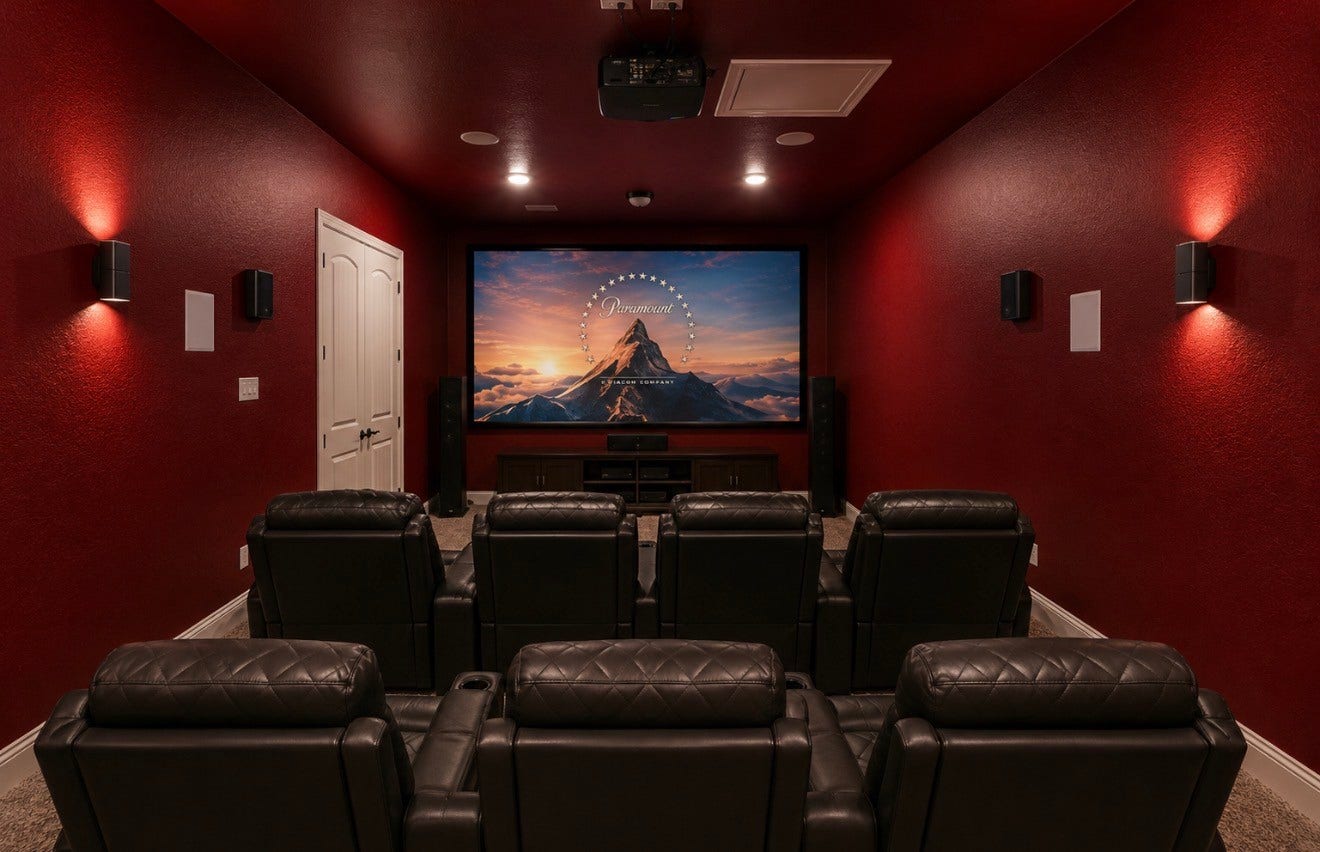 Staged media room