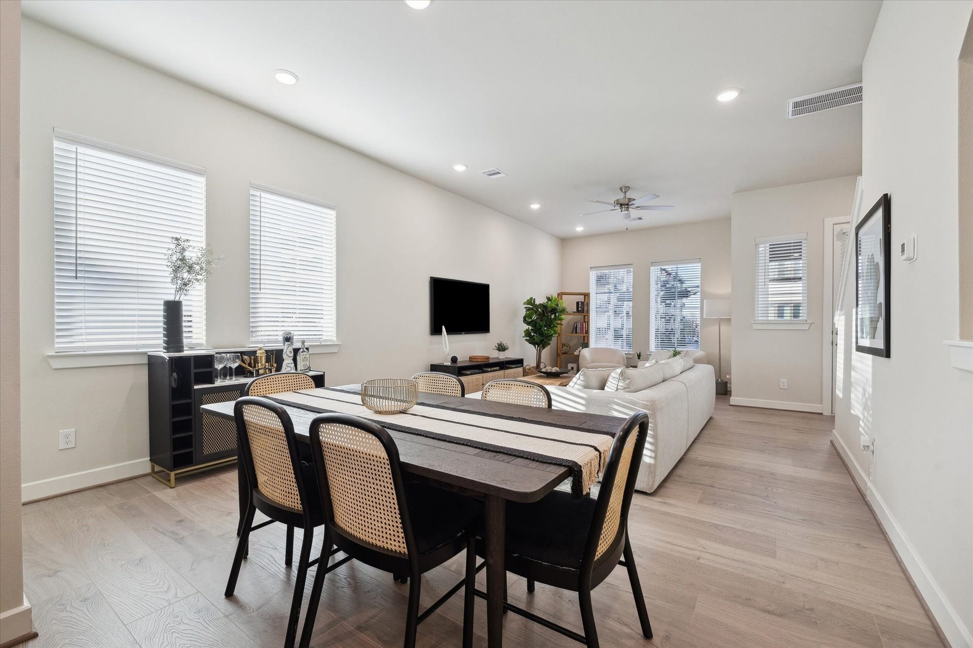 Representative photo showing the communitys model home living room. Layout and selections may vary.