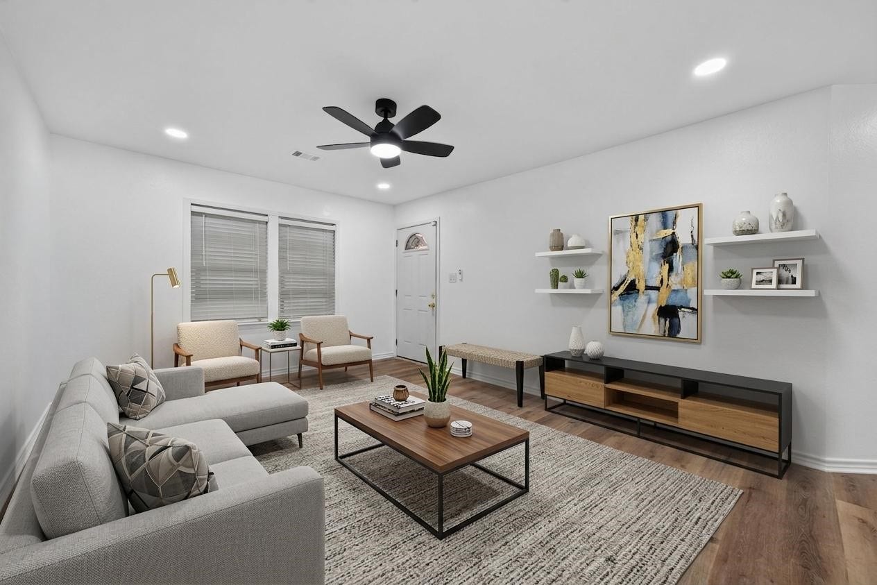 Vitually staged living room