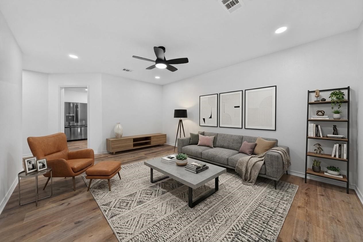 Virtually staged living room