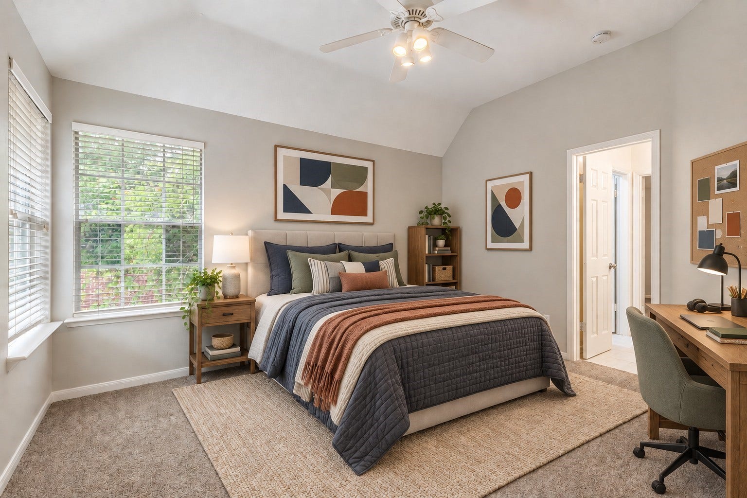 27 Stargazer Place, The Woodlands, TX 77381 VIRTUALLY STAGED All bedrooms are spacious and have easy access to the bathroom.