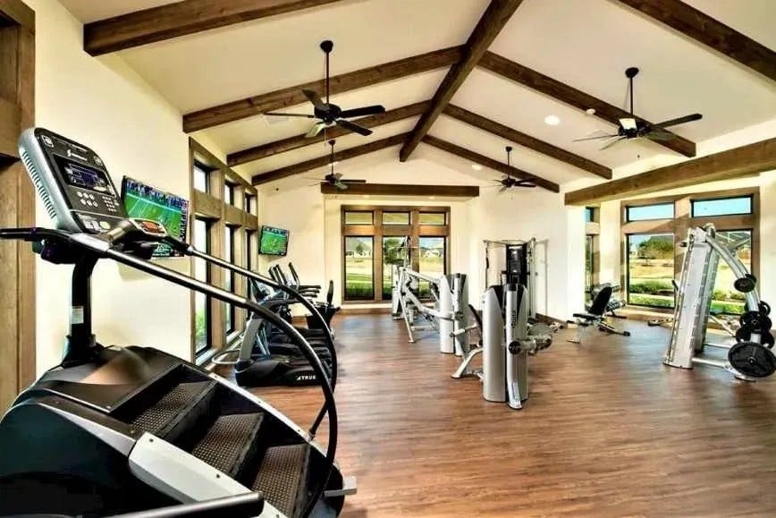 11410 Sardinia Drive, Richmond, TX 77406 Stay active without leaving the neighborhood! The Lakes of Bella Terra offers an on-site workout facility, making it easy and convenient to fit fitness into your daily routine.