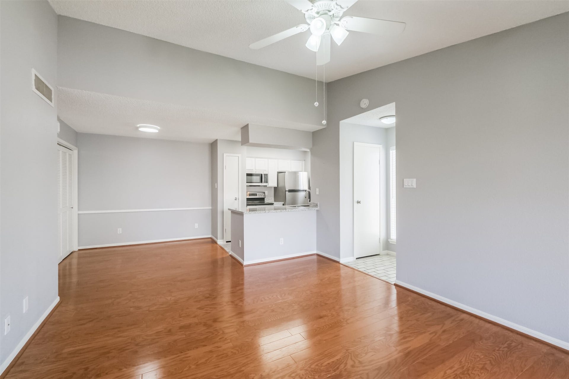 3100 Jeanetta Street, #1204, Houston, TX 77063 View of the kitchen and dining area from the balcony!