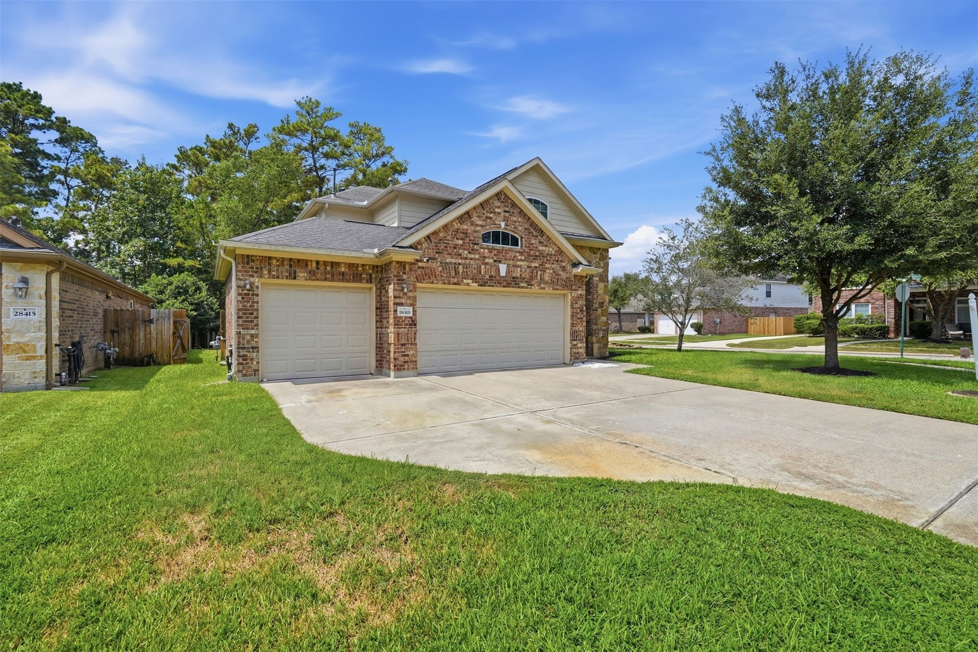 Room for the truck, the SUV and the weekend toys. The 3-car oversized attached garage and double-wide driveway sit on a corner lot on a quiet cul-de-sac street.