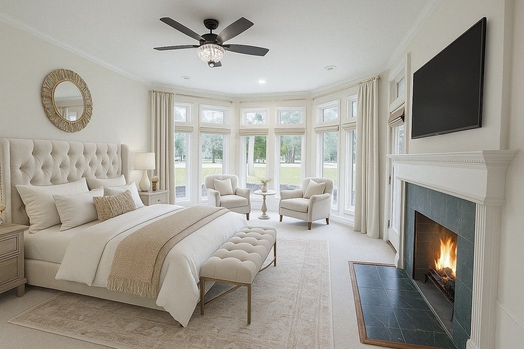 3230 Lake Island Drive, Montgomery, TX 77356 Digitally staged primary bedroom