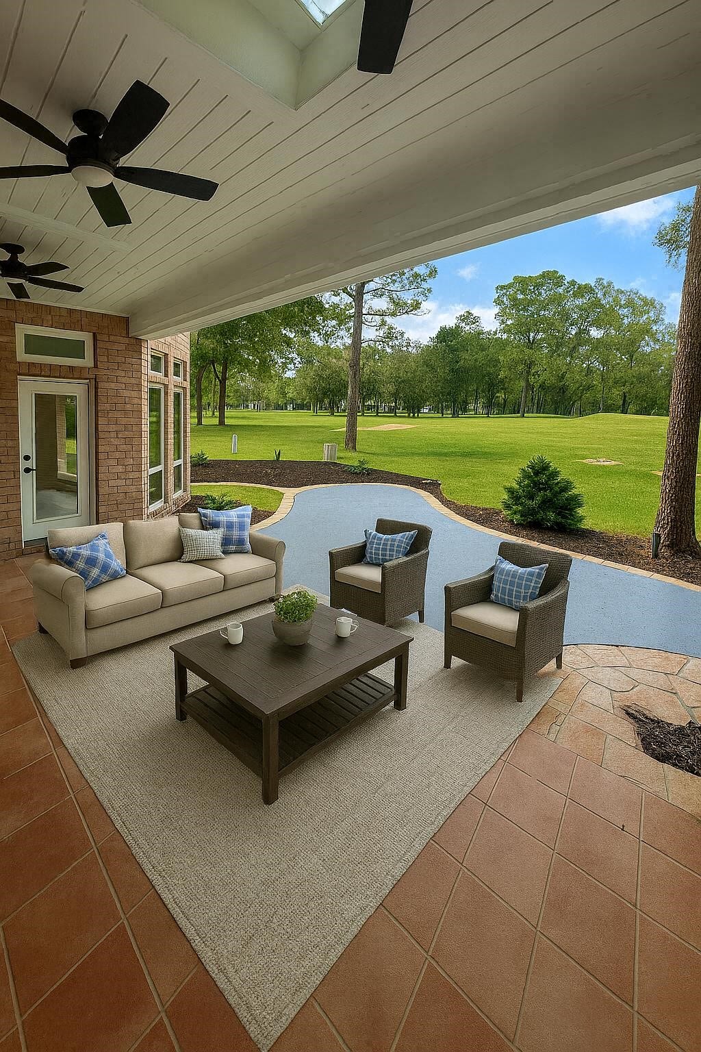 3230 Lake Island Drive, Montgomery, TX 77356 Digitally staged back porch