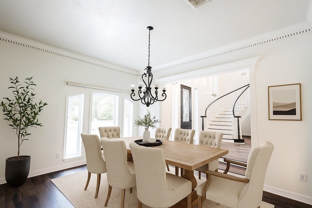 3230 Lake Island Drive, Montgomery, TX 77356 Digitally staged dining room