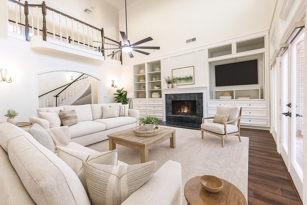 3230 Lake Island Drive, Montgomery, TX 77356 Digitally staged living room