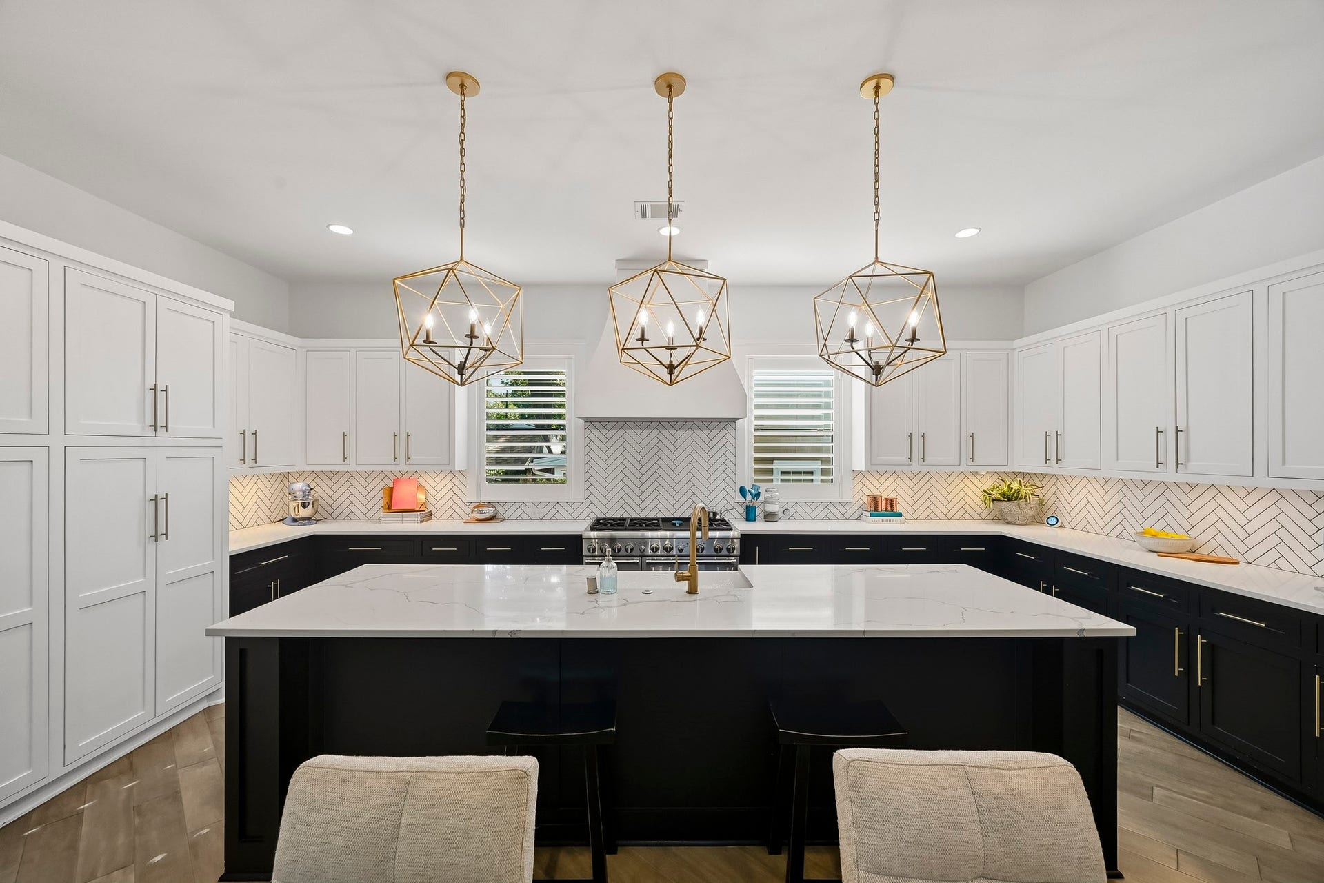 incredible view into a stunningly designed kitchen