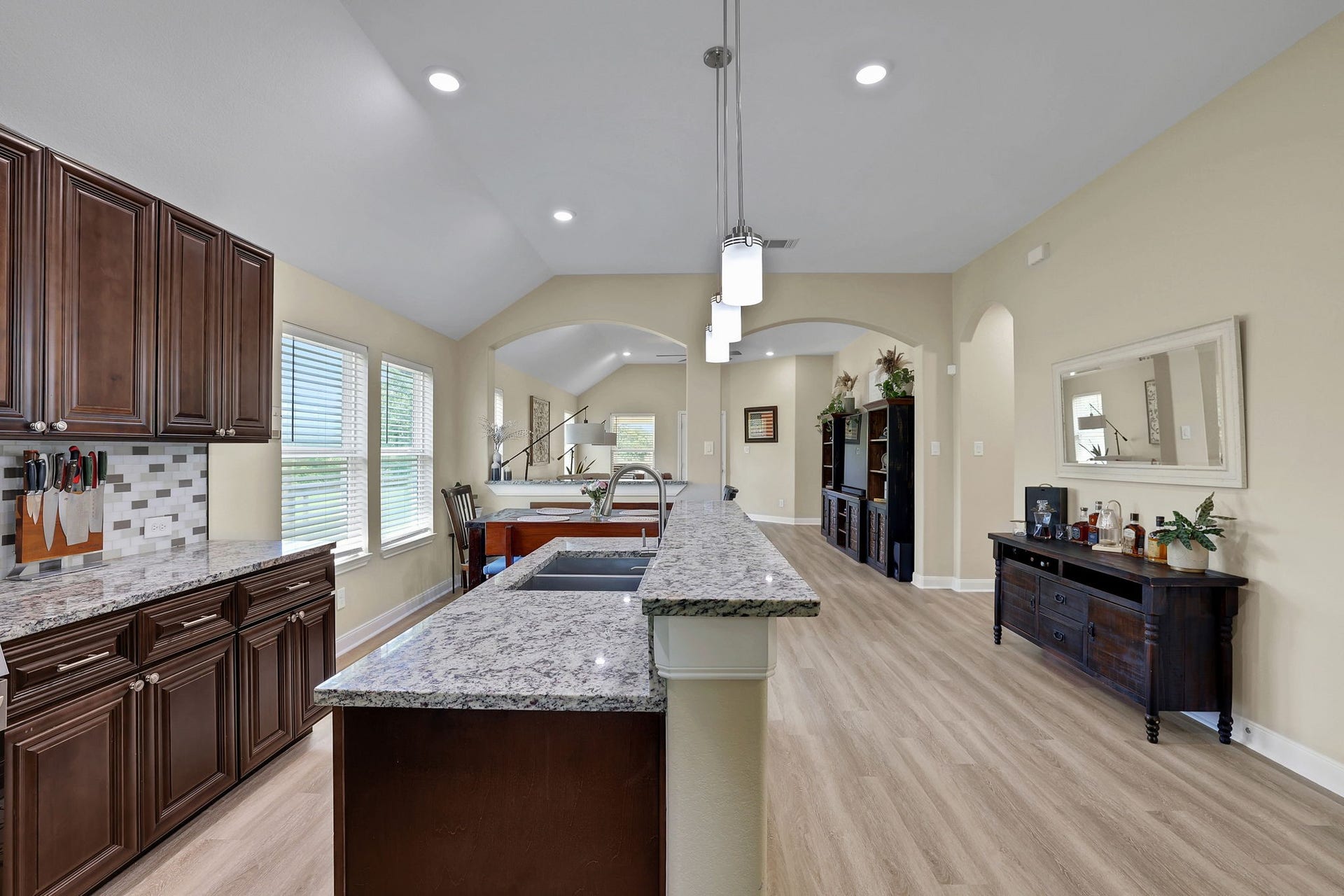 12751 County Road 283, Alvin, TX 77511 The kitchen is pristine with granite countertops and stainless appliances