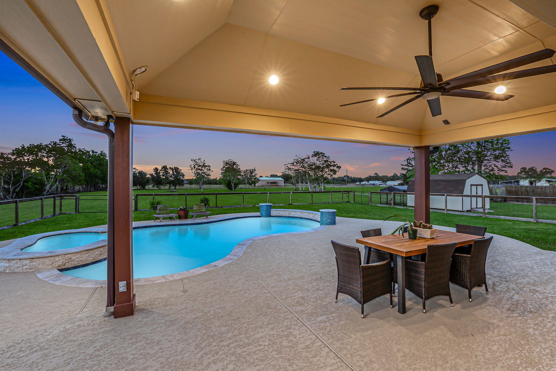 12751 County Road 283, Alvin, TX 77511 The covered patio was extended to allow additional entertainment space