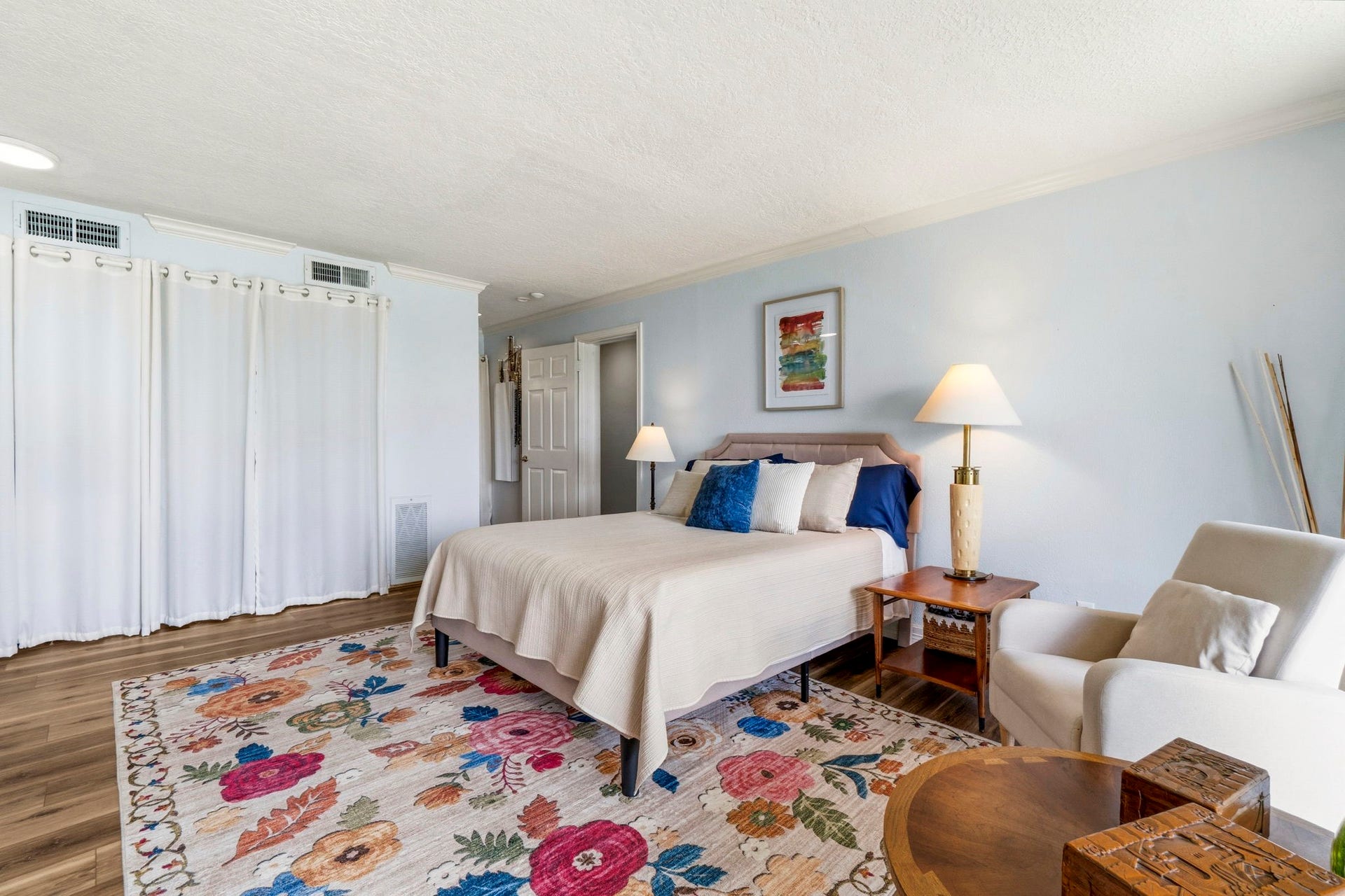 Relaxing Owner's Suite Generous bedroom space offers plenty of room for a sitting area while enjoying peaceful water views.