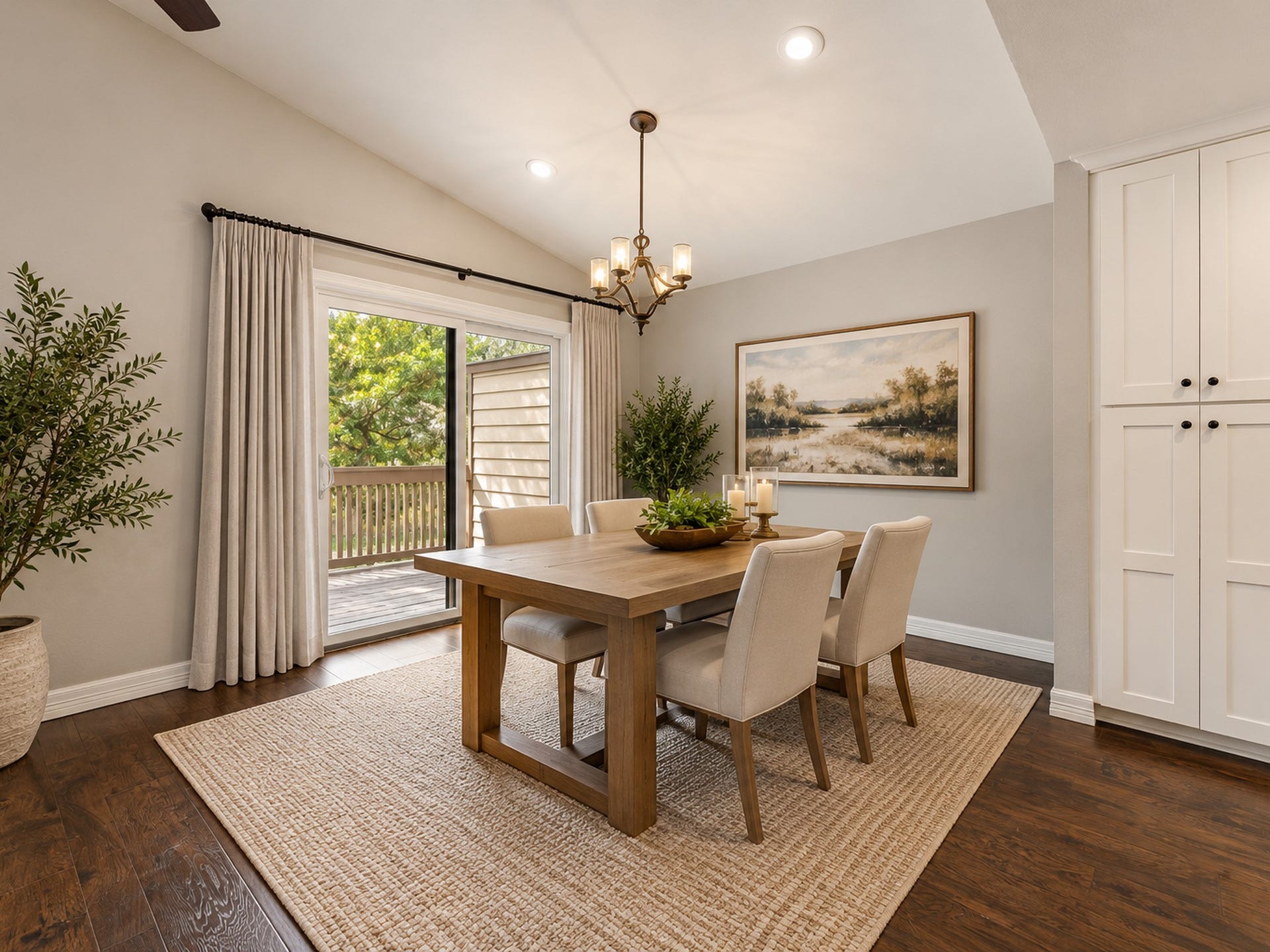 16963 Chapel Pines Drive, #57, Spring, TX 77379 Virtually staged dining room with access to balcony
