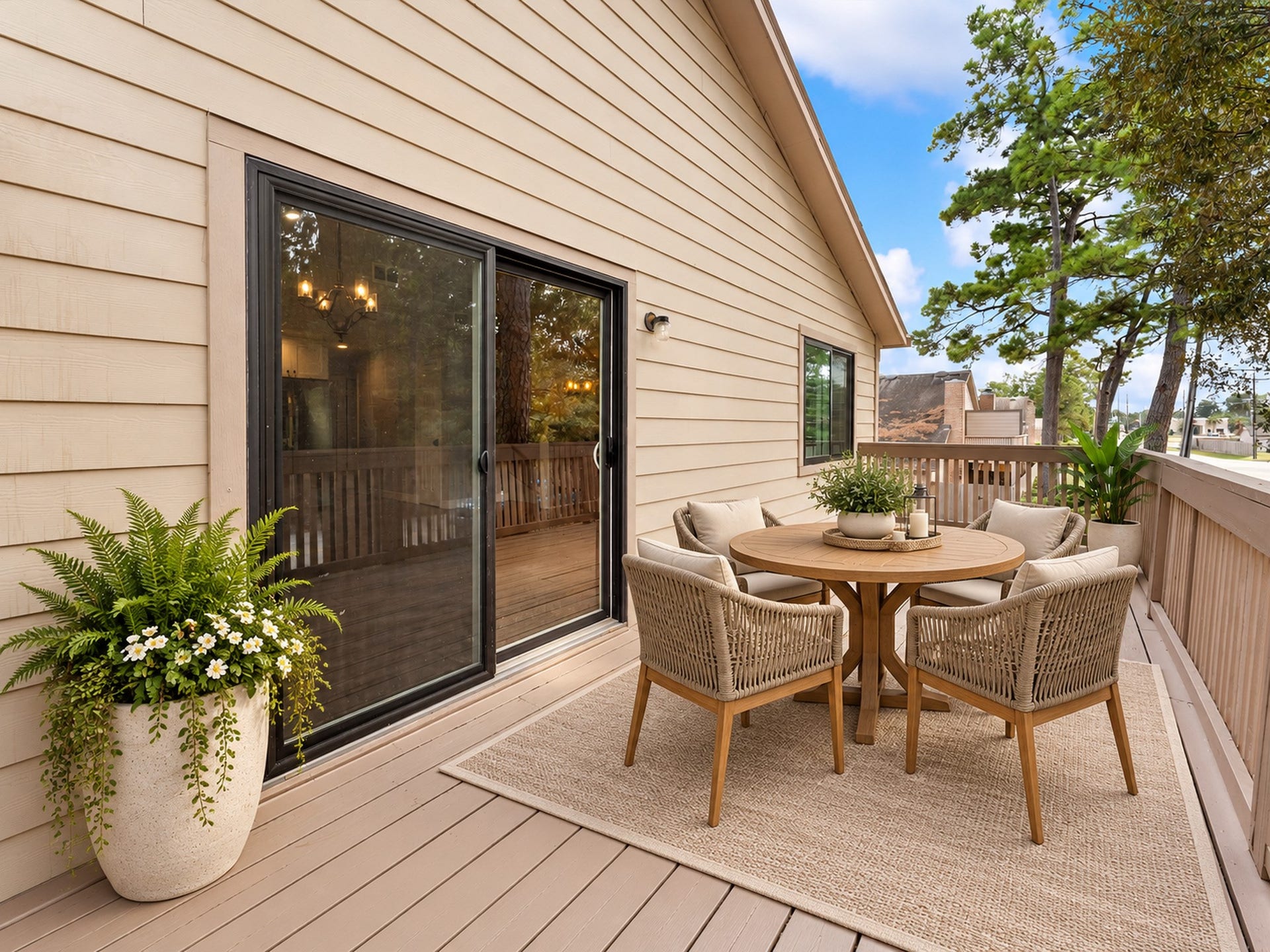 16963 Chapel Pines Drive, #57, Spring, TX 77379 Balcony off dining room for extra entertaining space or to enjoy morning coffee