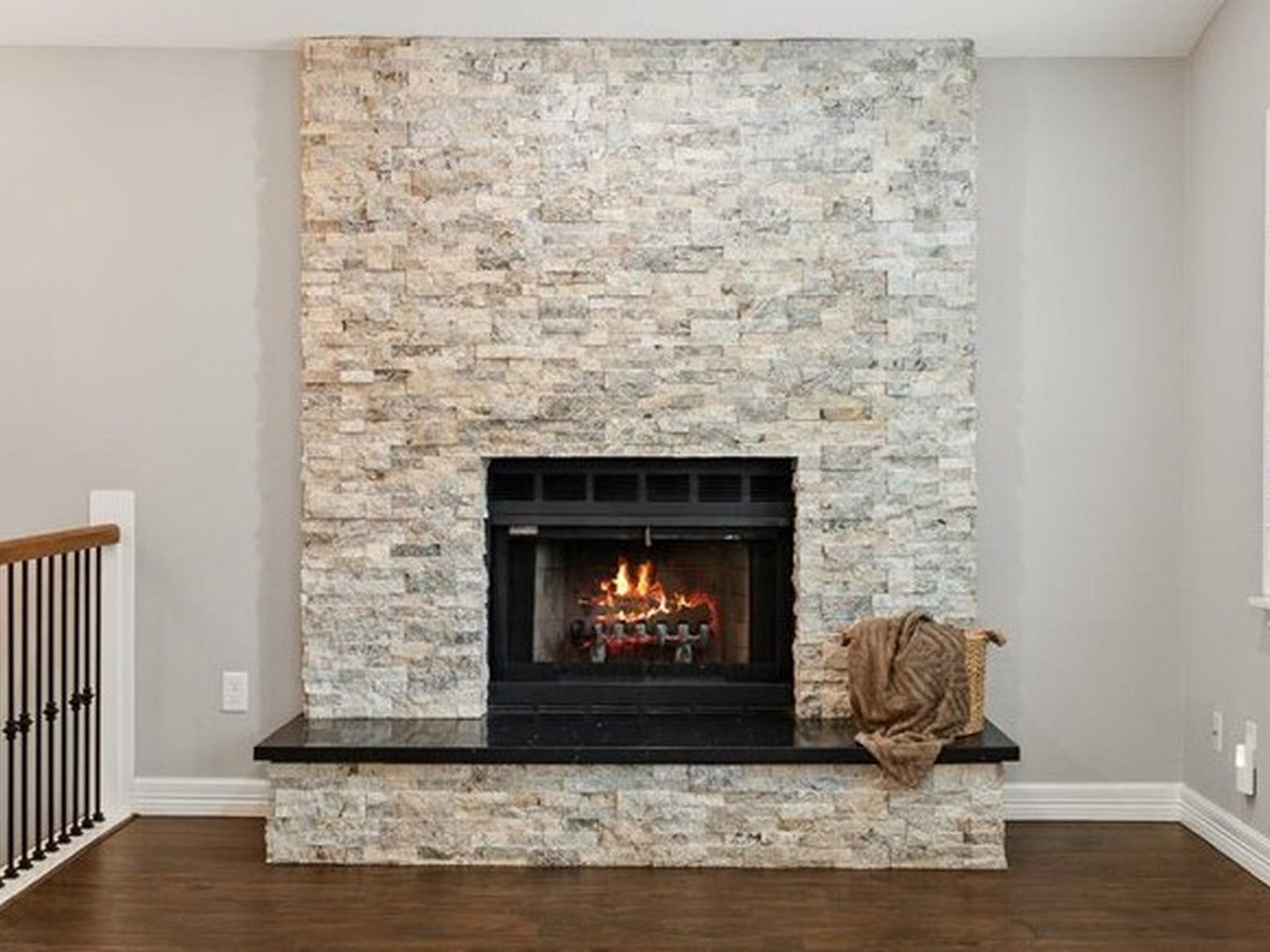 16963 Chapel Pines Drive, #57, Spring, TX 77379 Beautiful stacked stone fireplace for cozy evenings
