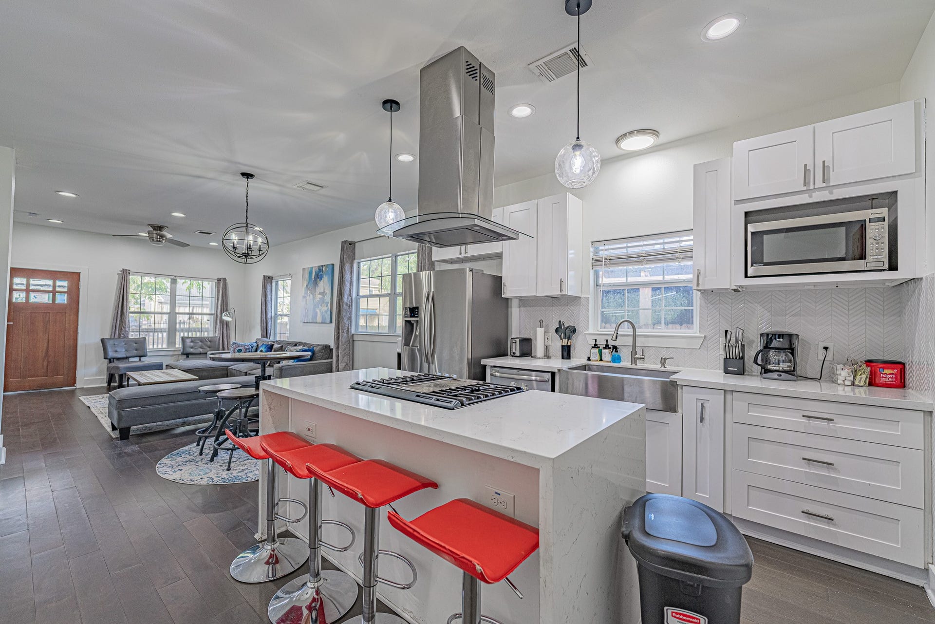 Kitchen island with breakfast bar