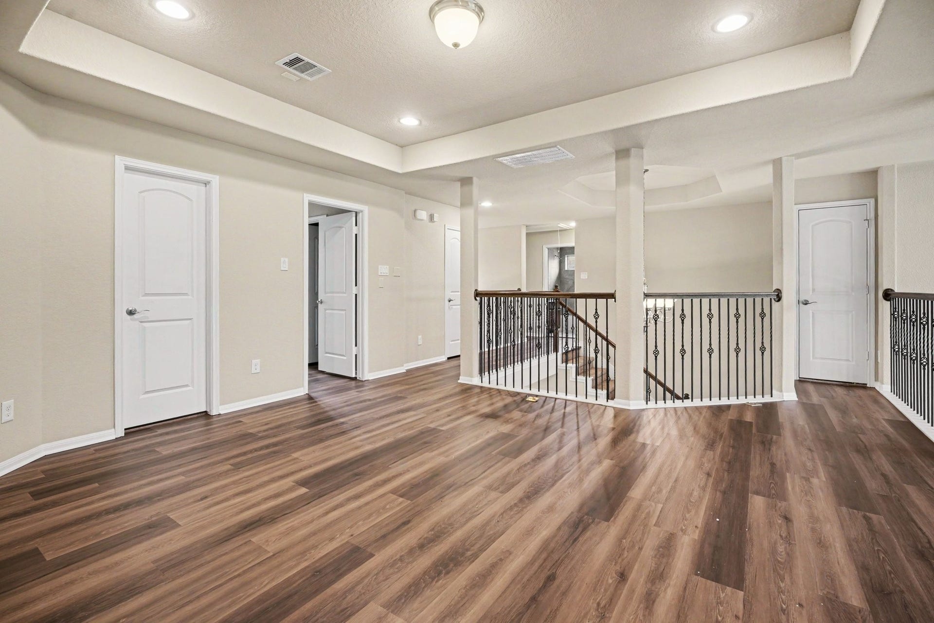 An open game room is ready for play action!