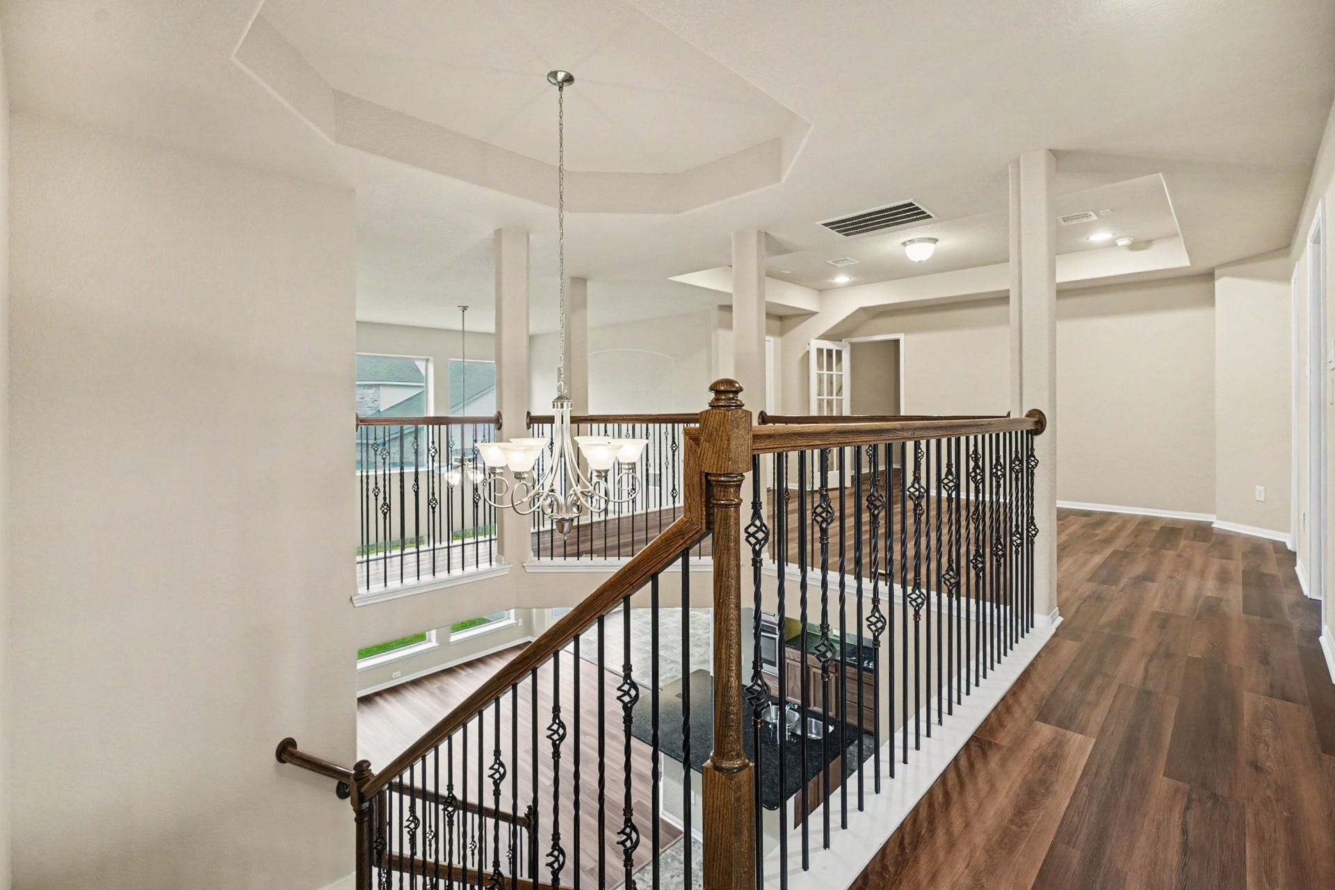 A picture perfect view of the upstairs landing area!