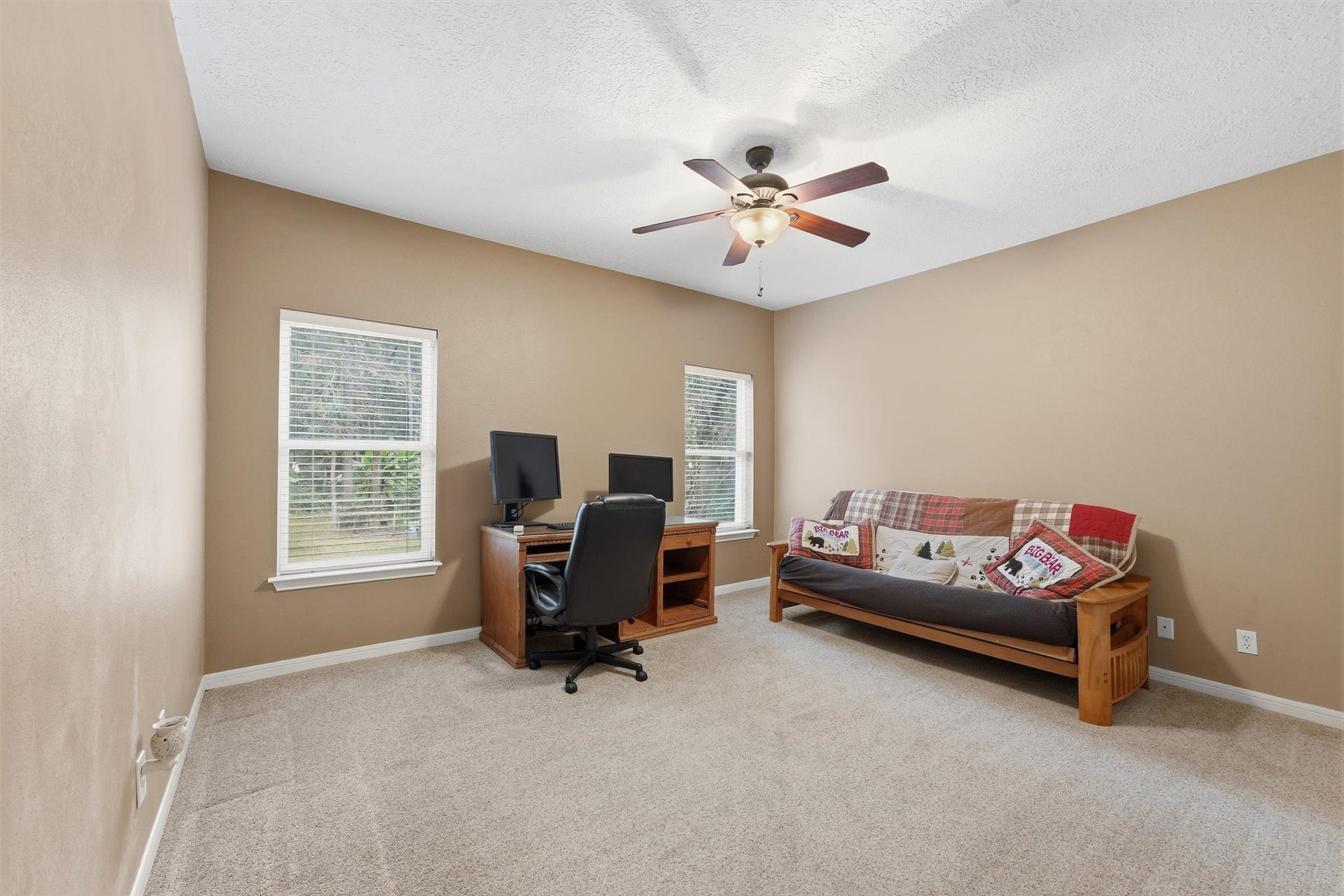 Comfortable size bedroom offering plenty of room for a variety of furnishings.