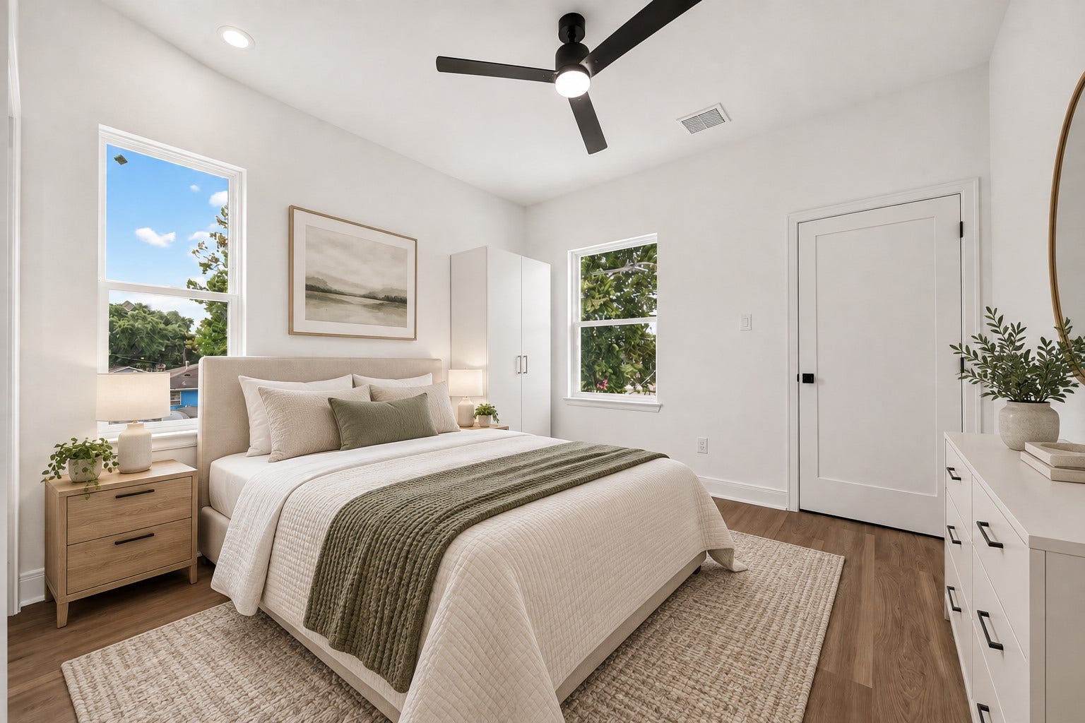 8110 Carver Road, Houston, TX 77088 Secondary bedroom #1. Digitally staged.