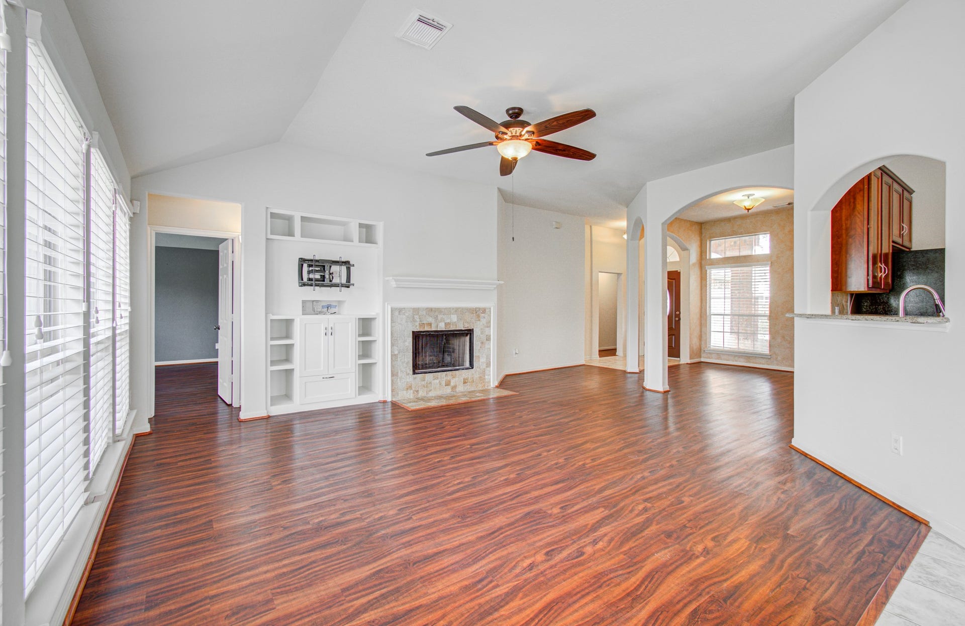 12808 Brook Arbor Court, Pearland, TX 77584 This view is from the back door showing how open and roomy the floor plan really is.