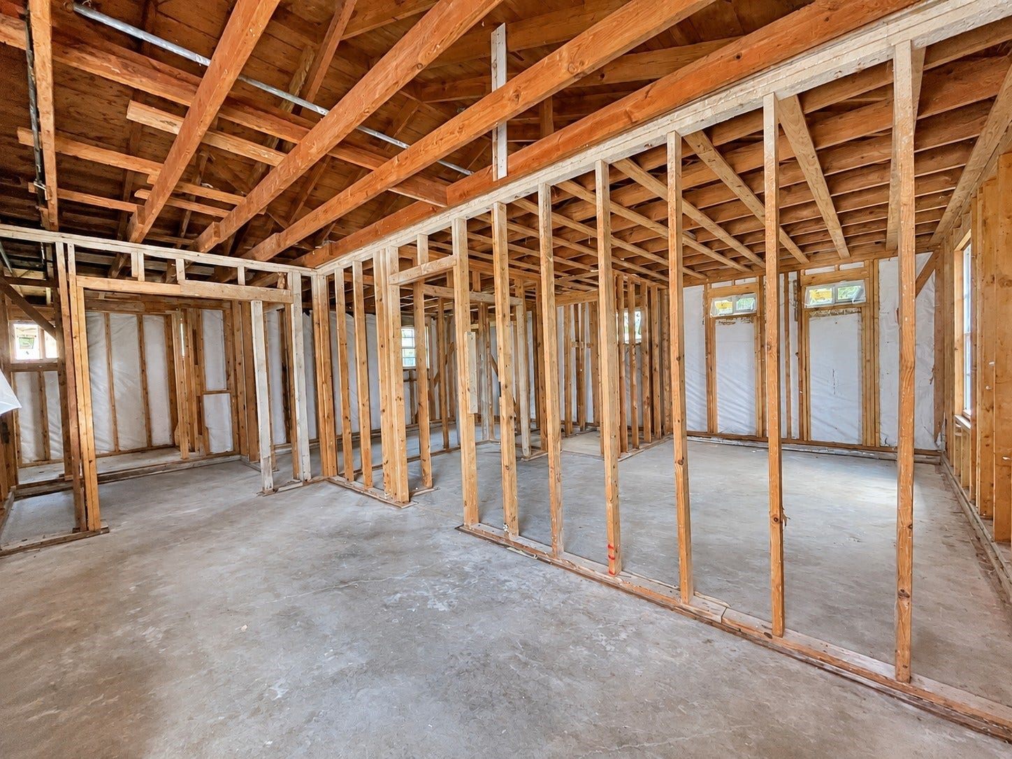 view into bedrooms with pass through bath