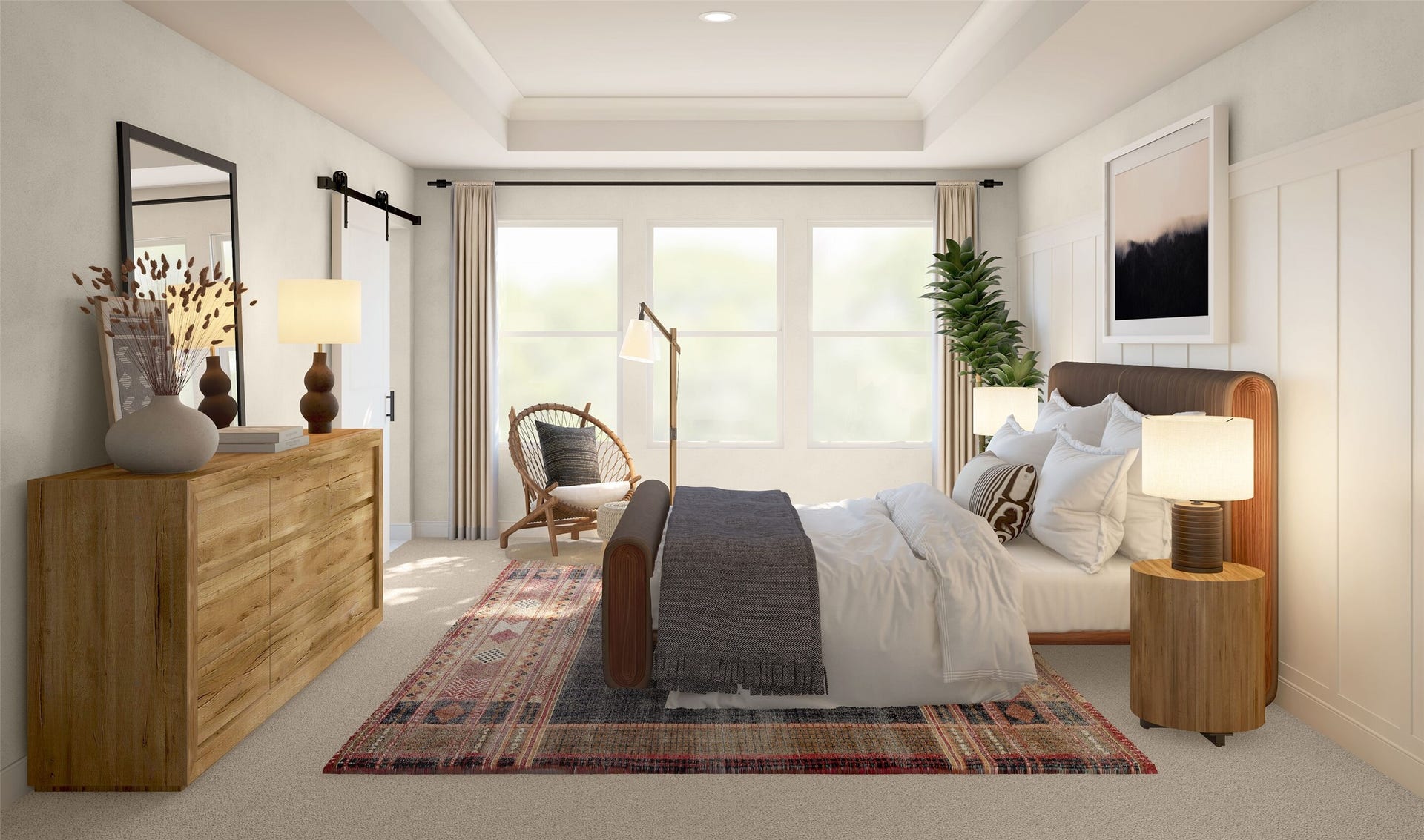 4504 Leon Meadow Lane, Houston, TX 77048 Private primary suite (*Artist rendering used for illustration purposes only. Colors/finishes may differ from the ones currently selected in the home.)