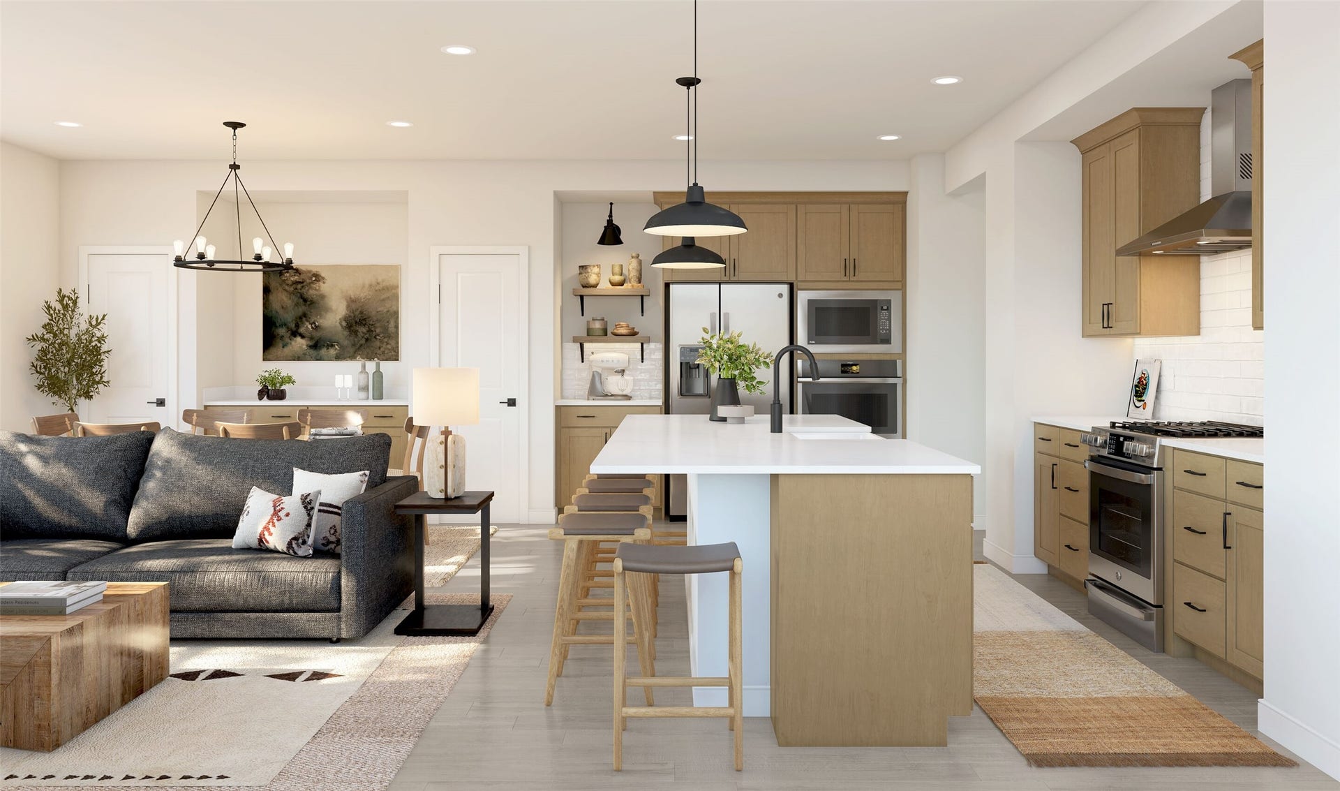 4504 Leon Meadow Lane, Houston, TX 77048 Lovely kitchen (*Artist rendering used for illustration purposes only. Colors/finishes may differ from the ones currently selected in the home.)