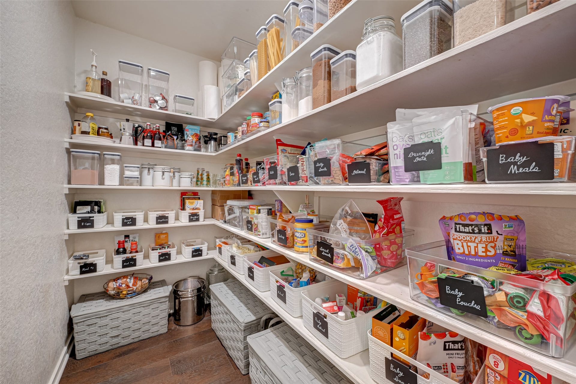 7707 Stone Arbor Drive, Sugar Land, TX 77479 Now THIS is a pantry! The lighted walk-in pantry measures approx. 7.8' x 4.5' with extensive wraparound shelving and an impressive amount of storage for groceries, small appliances, serving pieces & bulk purchases. Everything can have a placeand you can actually see what you have! And remember, theres an additional closet nearby that could serve as a 2nd walk-in pantry if desired.