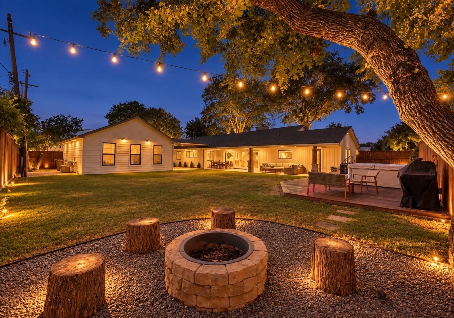10823 Chimney Rock Road, Houston, TX 77096 Backyard with fire pit