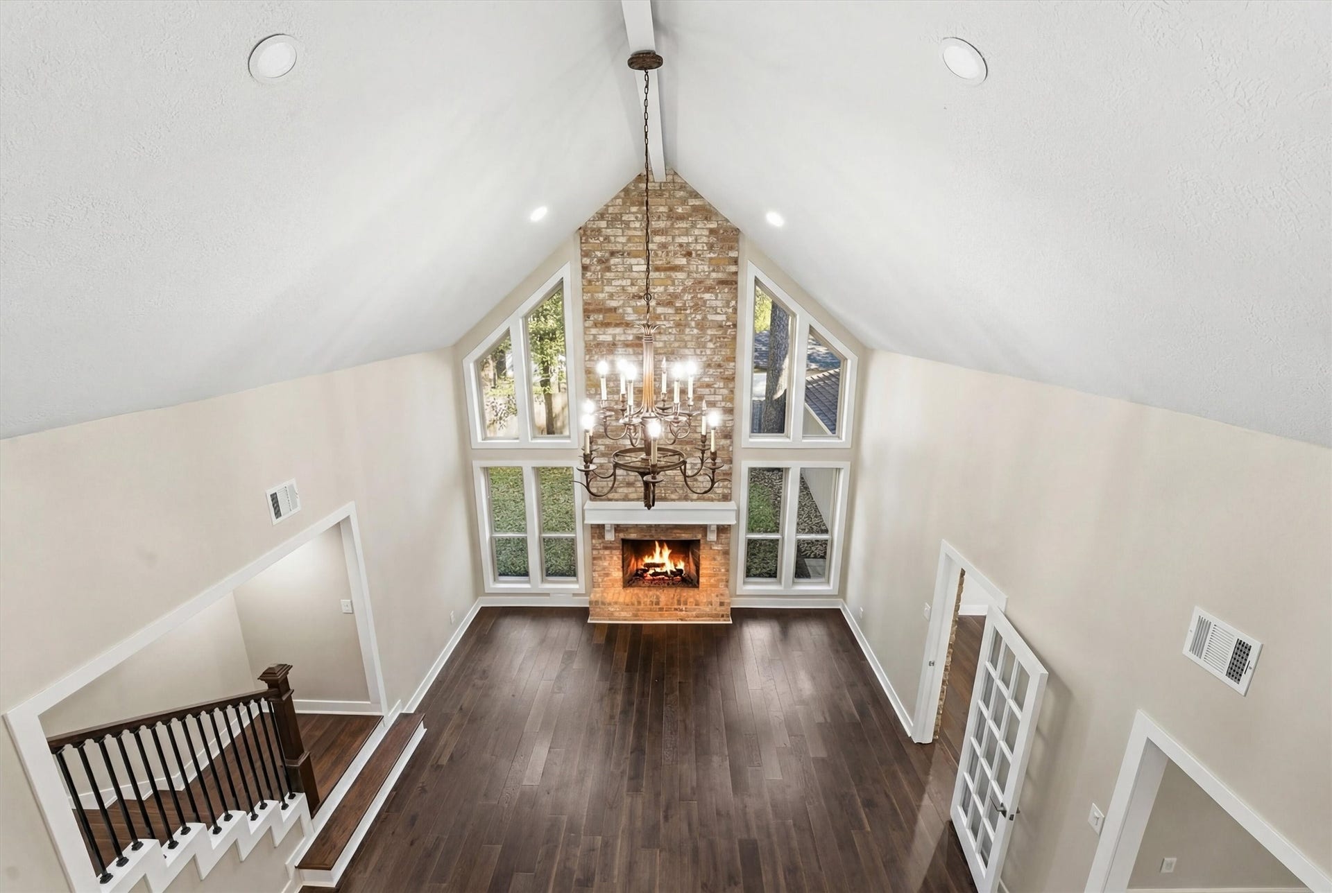 2 Rolling Mill Ln, The Woodlands, TX 77380 Den Viewed From Balcony