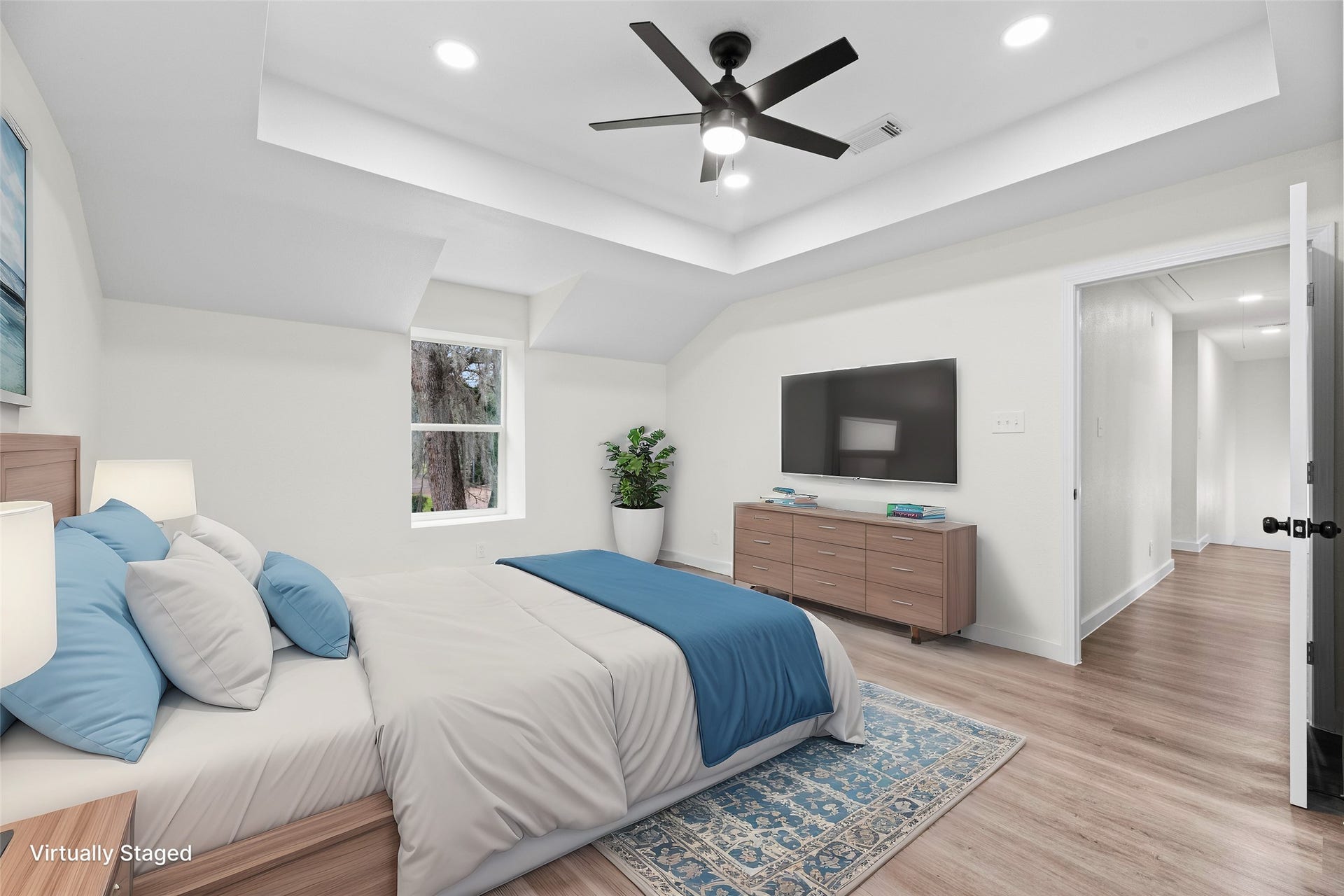 12551 Honeywood Trail, Houston, TX 77077 Virtually staged primary bedroom.