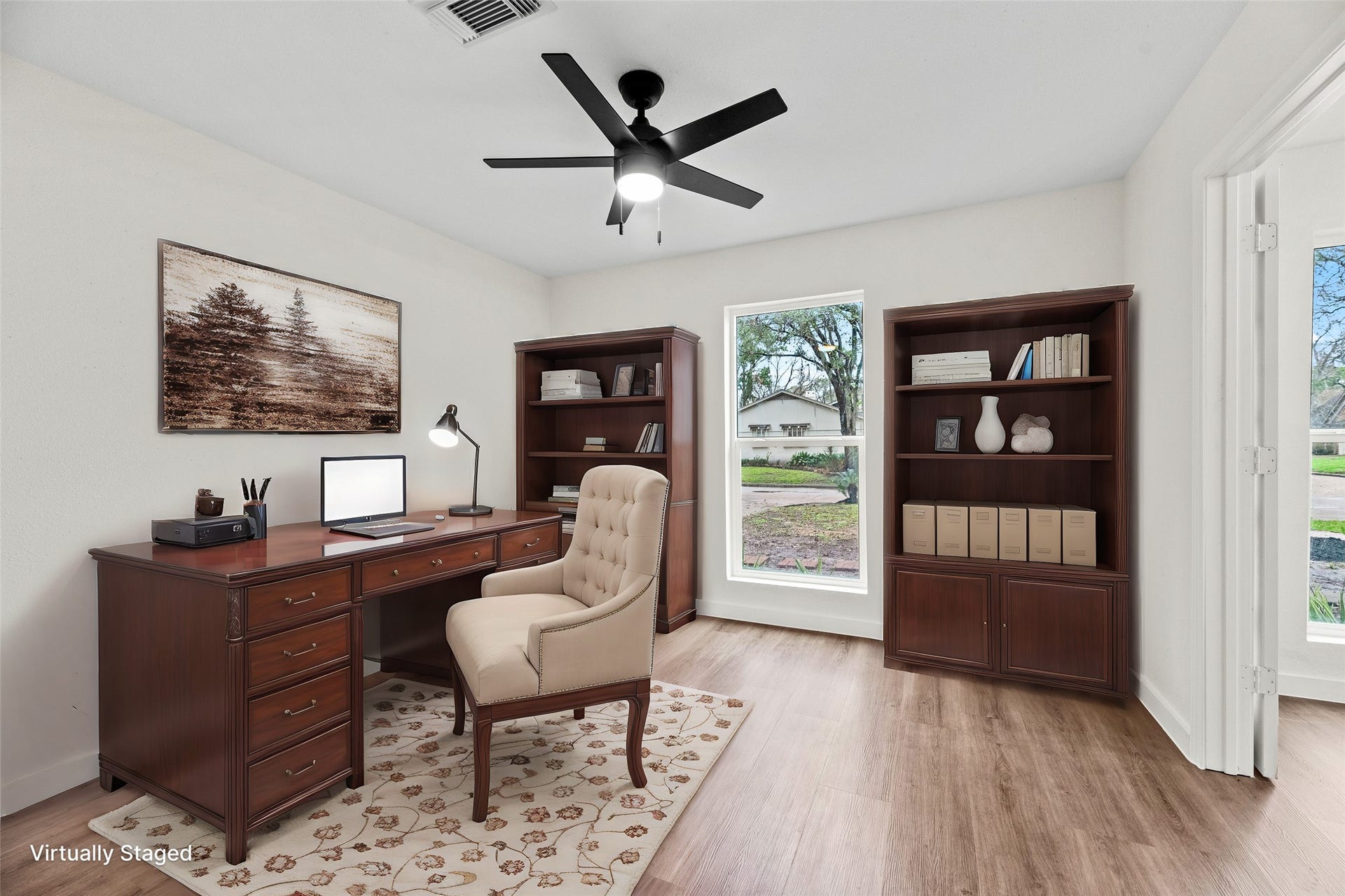 12551 Honeywood Trail, Houston, TX 77077 Virtually staged home office.