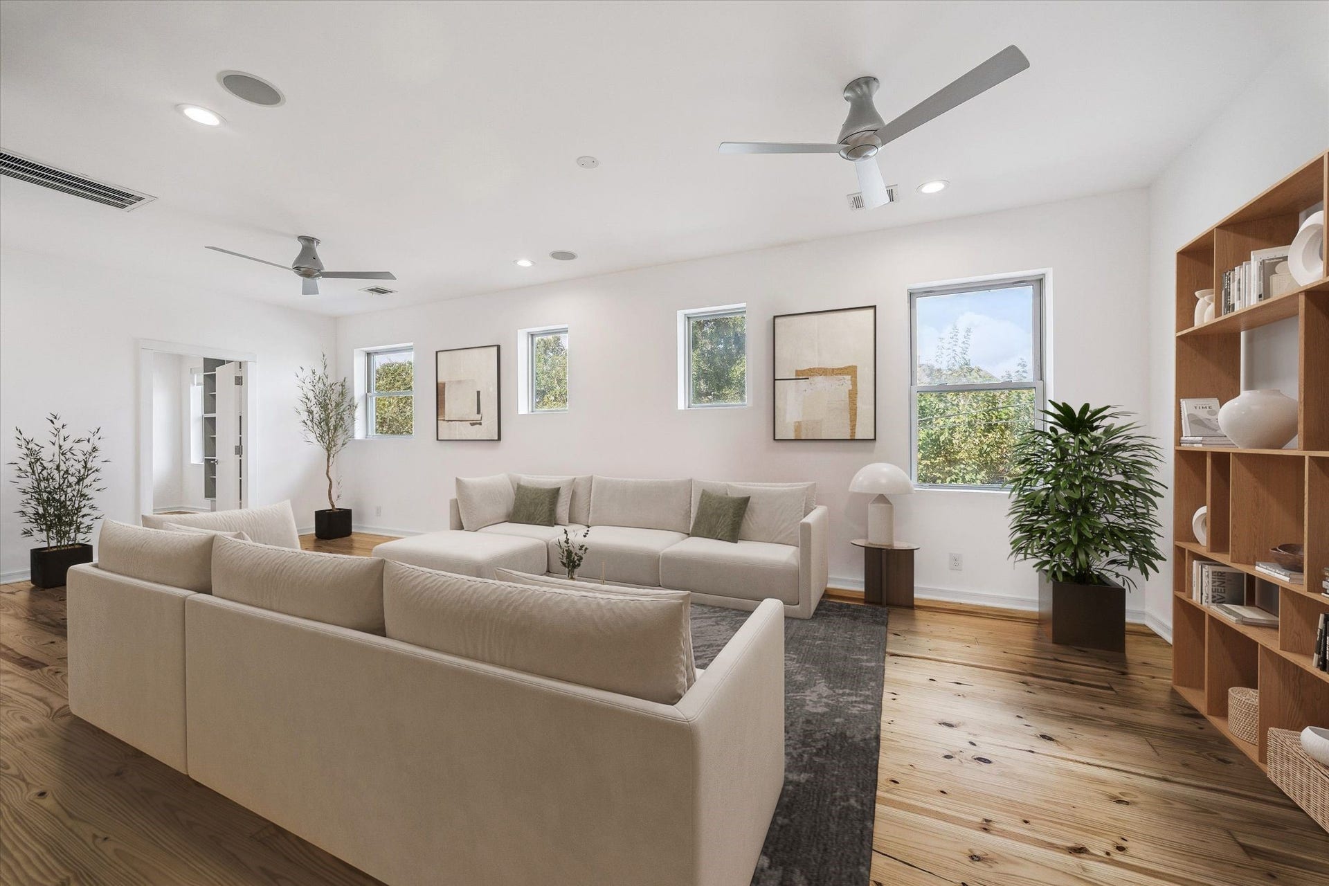 1601 Pine Chase Drive, Houston, TX 77055 A true upstairs retreat, with generous space for lounging, movie nights, game days, & everything in between. Home office is to the left. Virtually staged