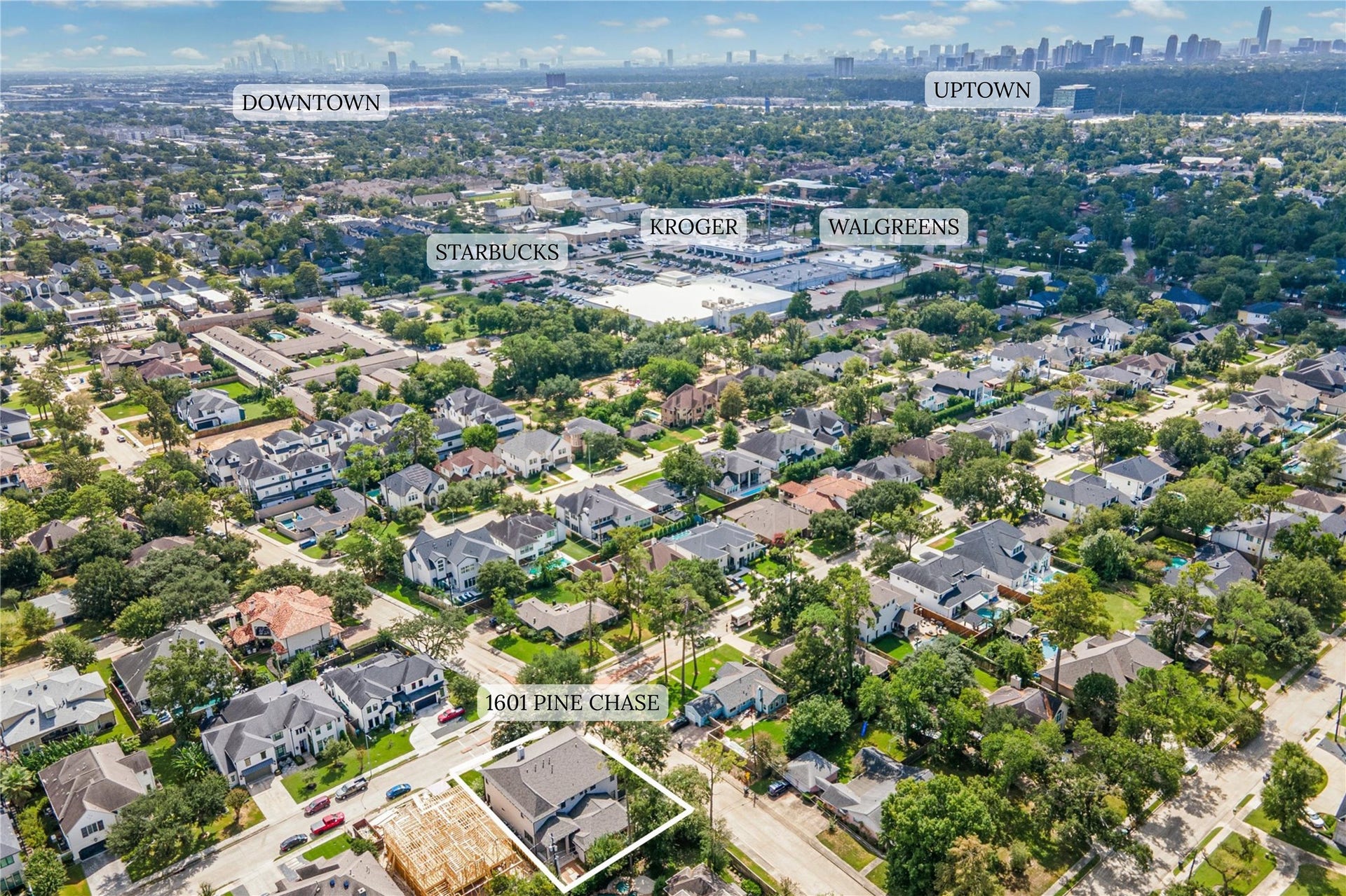 1601 Pine Chase Drive, Houston, TX 77055 The neighborhood offers spacious lots, mature tree-lined streets and sidewalks, with Slowpokes, Barnabys, Kroger, Starbucks and more just minutes away