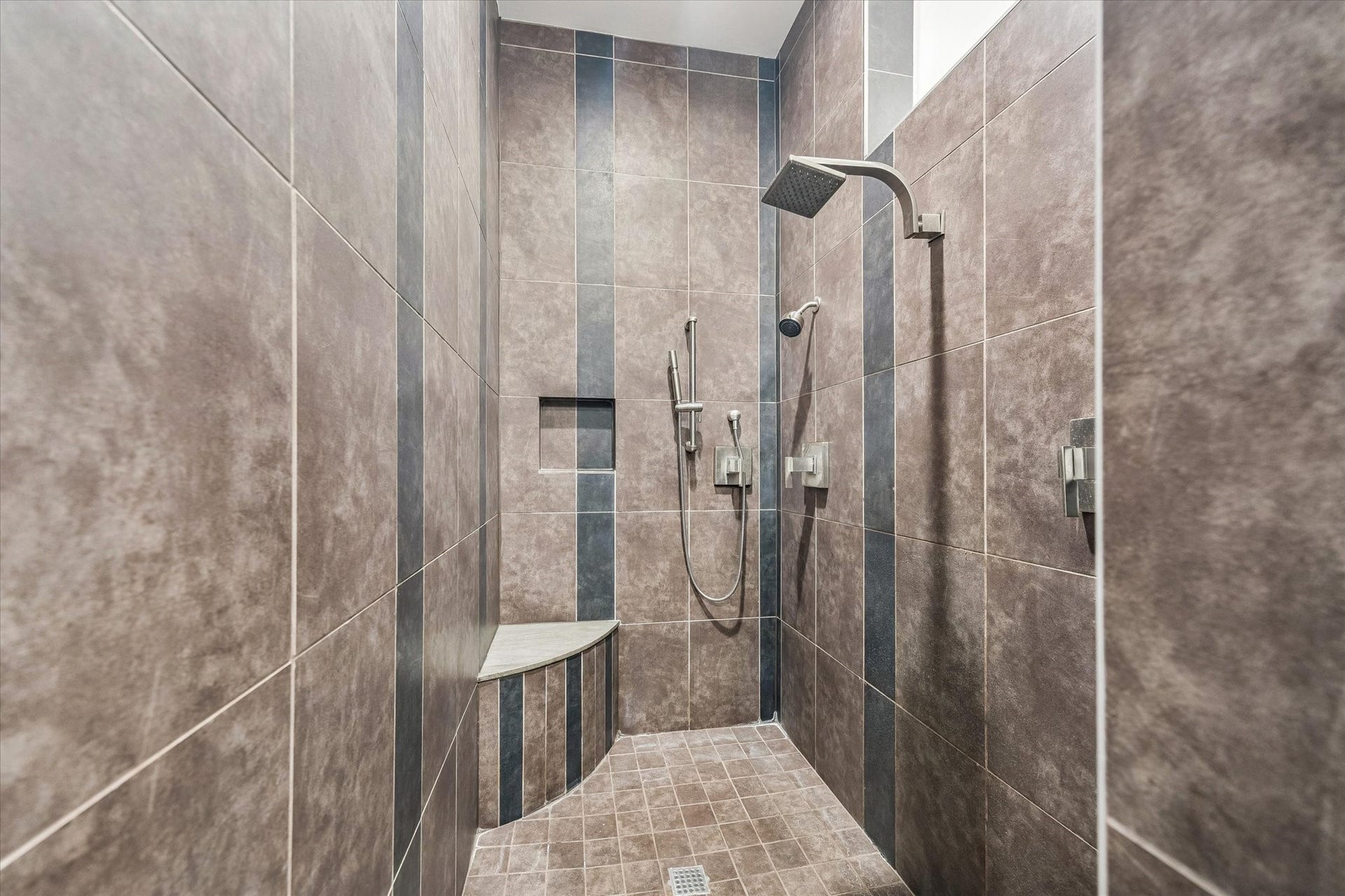 1601 Pine Chase Drive, Houston, TX 77055 Primary walk-in shower with 3 shower heads