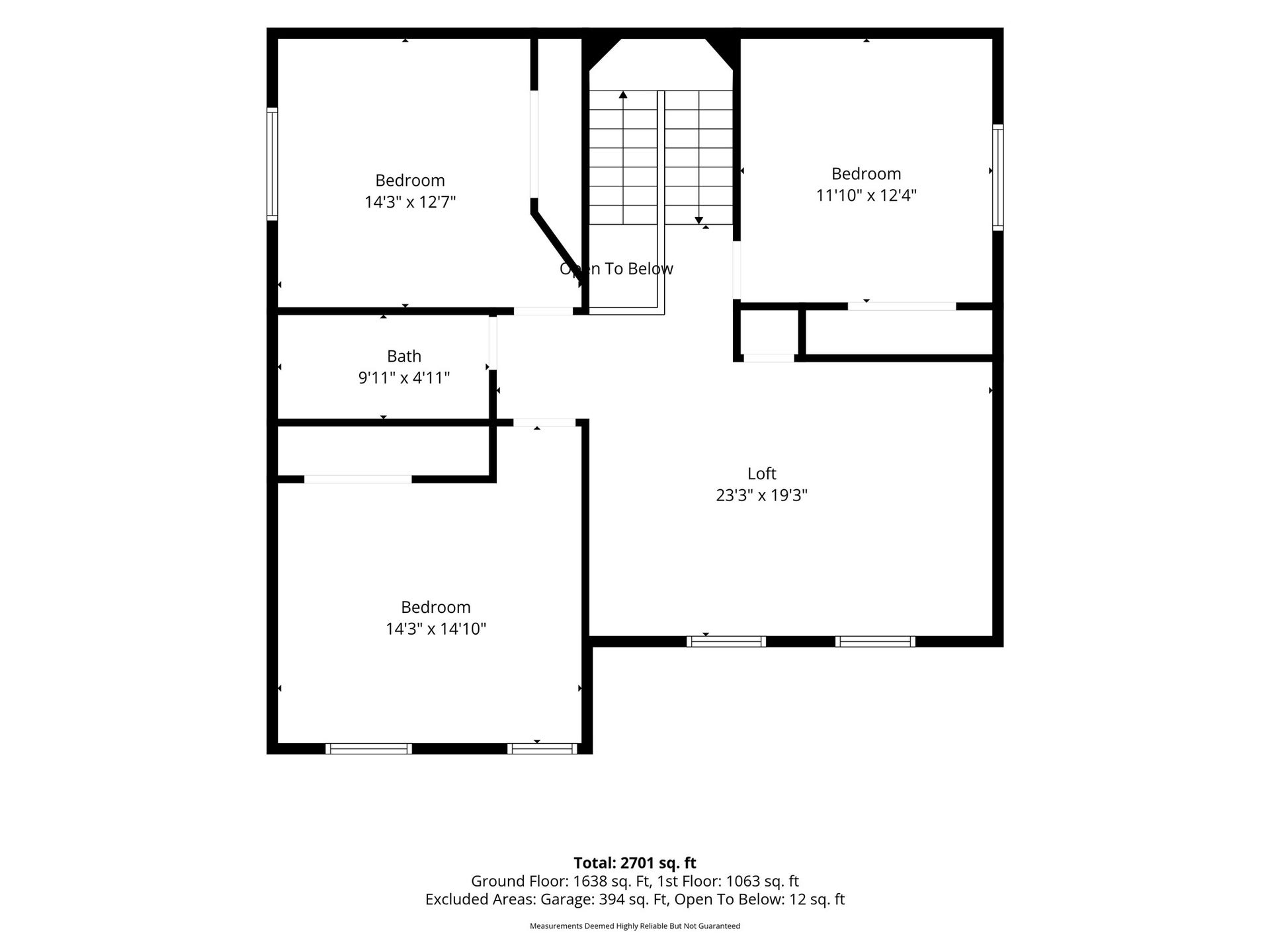 19302 Christine Crossing Drive, Richmond, TX 77407 The 2nd-floor plan includes 3 secondary bedrooms, a completely remodeled full bath and a generously sized game room.