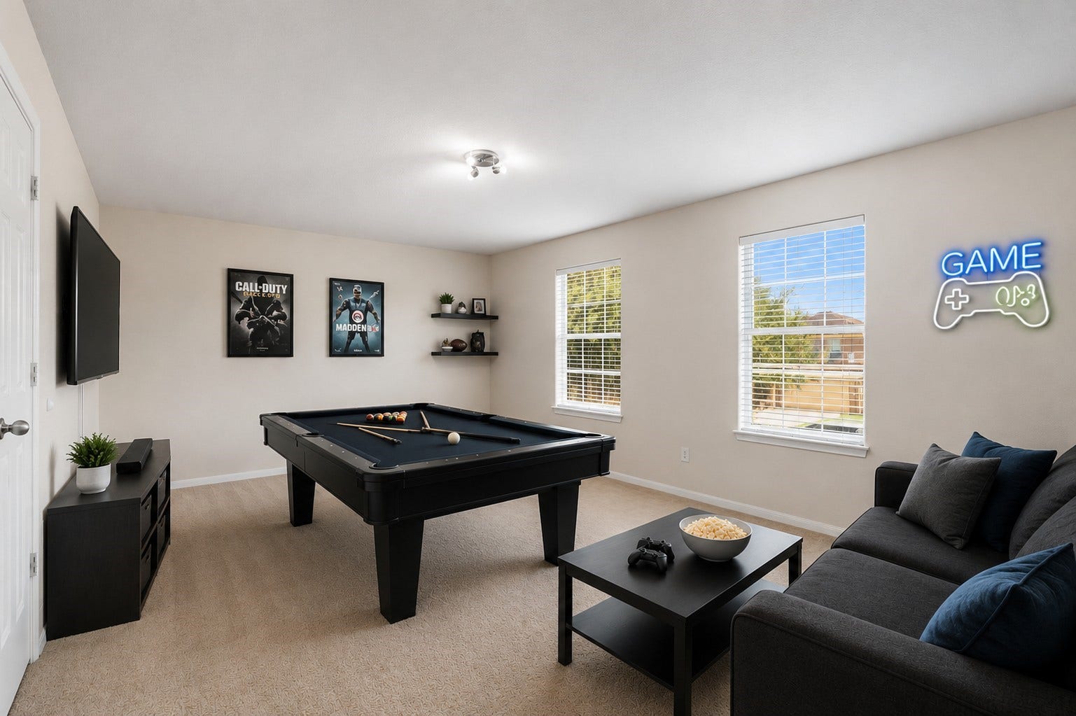 19302 Christine Crossing Drive, Richmond, TX 77407 The oversized game room offers plenty of space for movie nights, games, hobbies or a comfortable second living area. *Virtually staged*