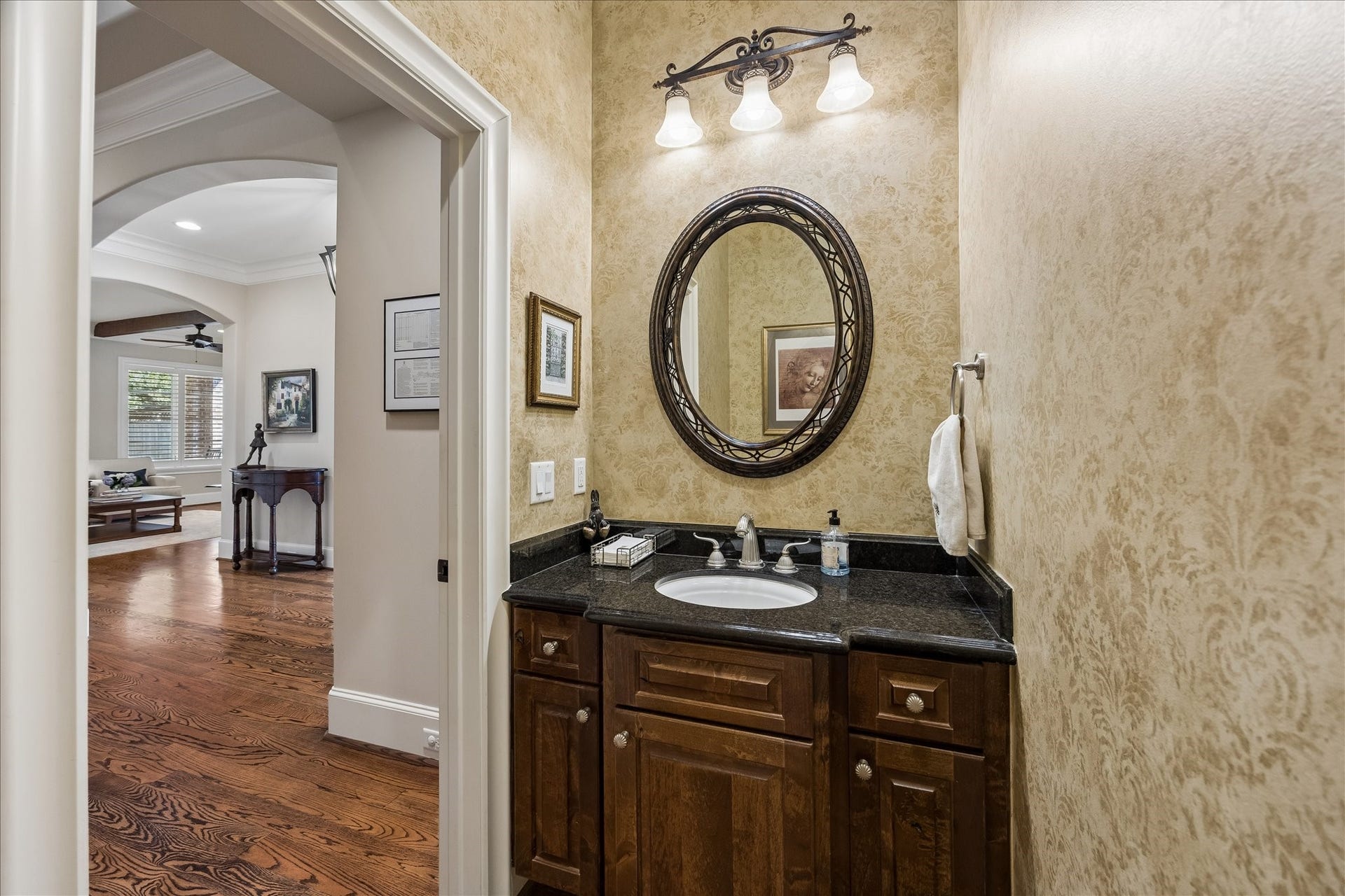 Formal powder bath on the first floor.